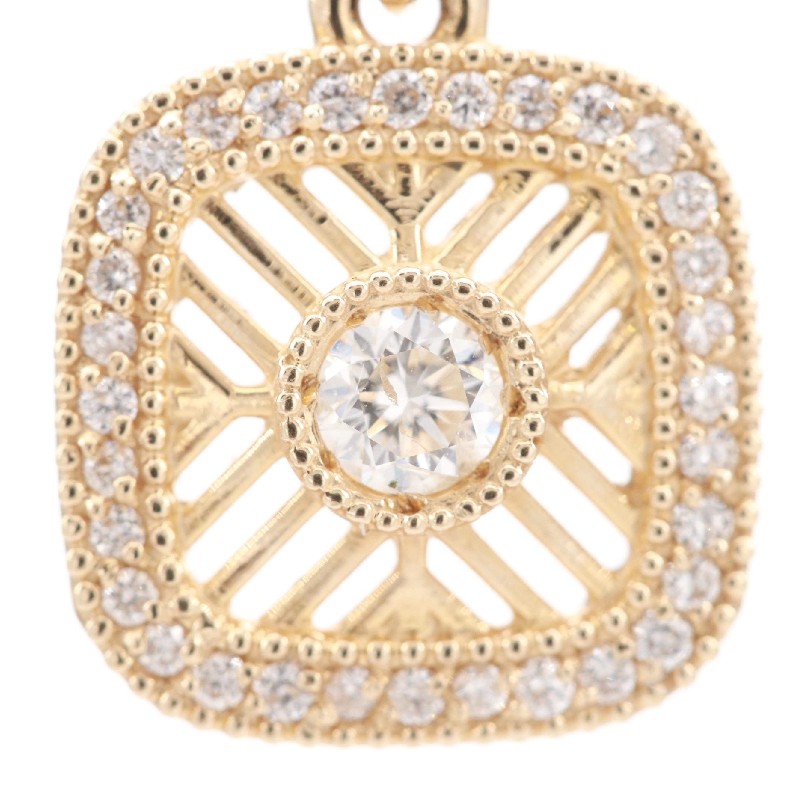 14K Yellow Gold Diamond Pendant