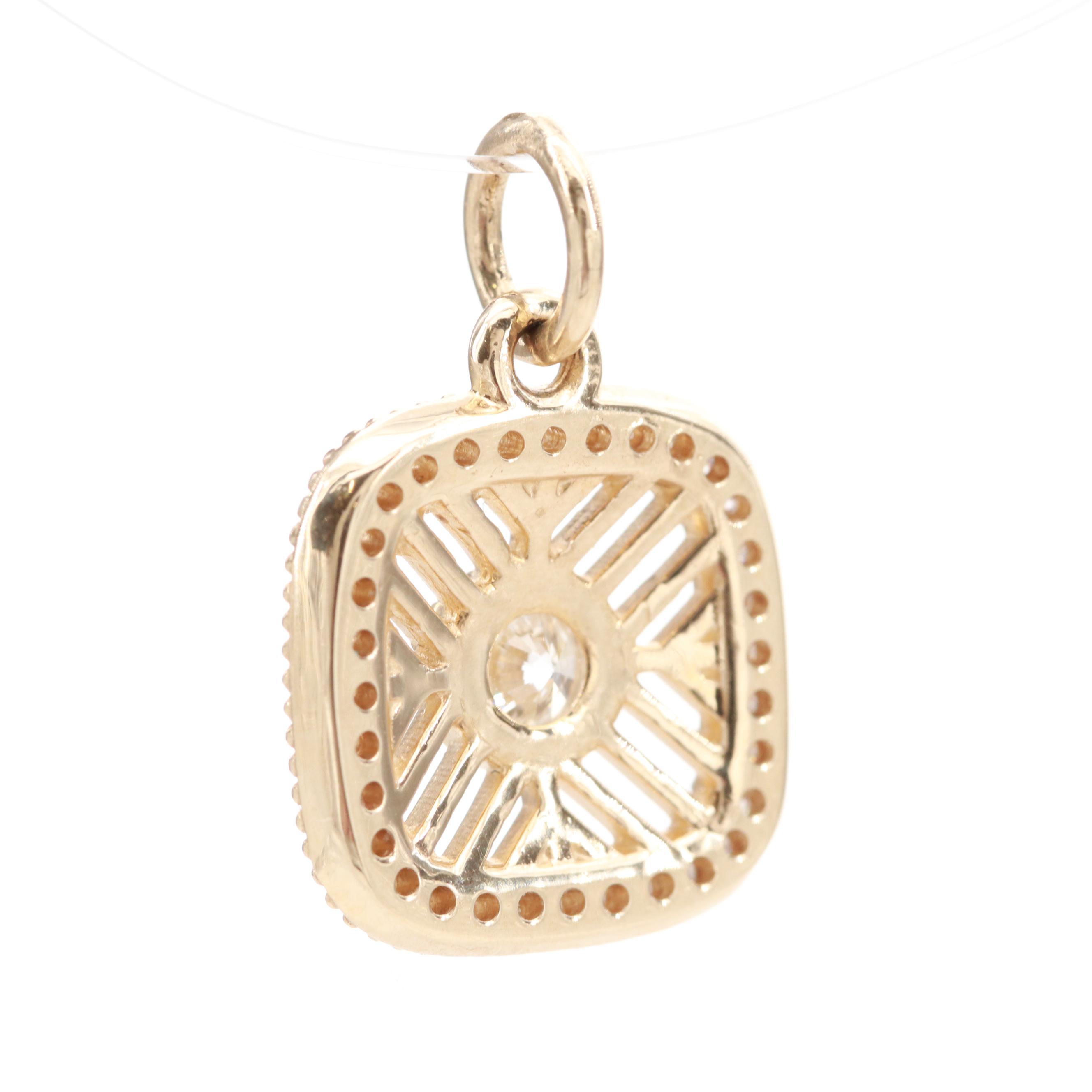 14K Yellow Gold Diamond Pendant