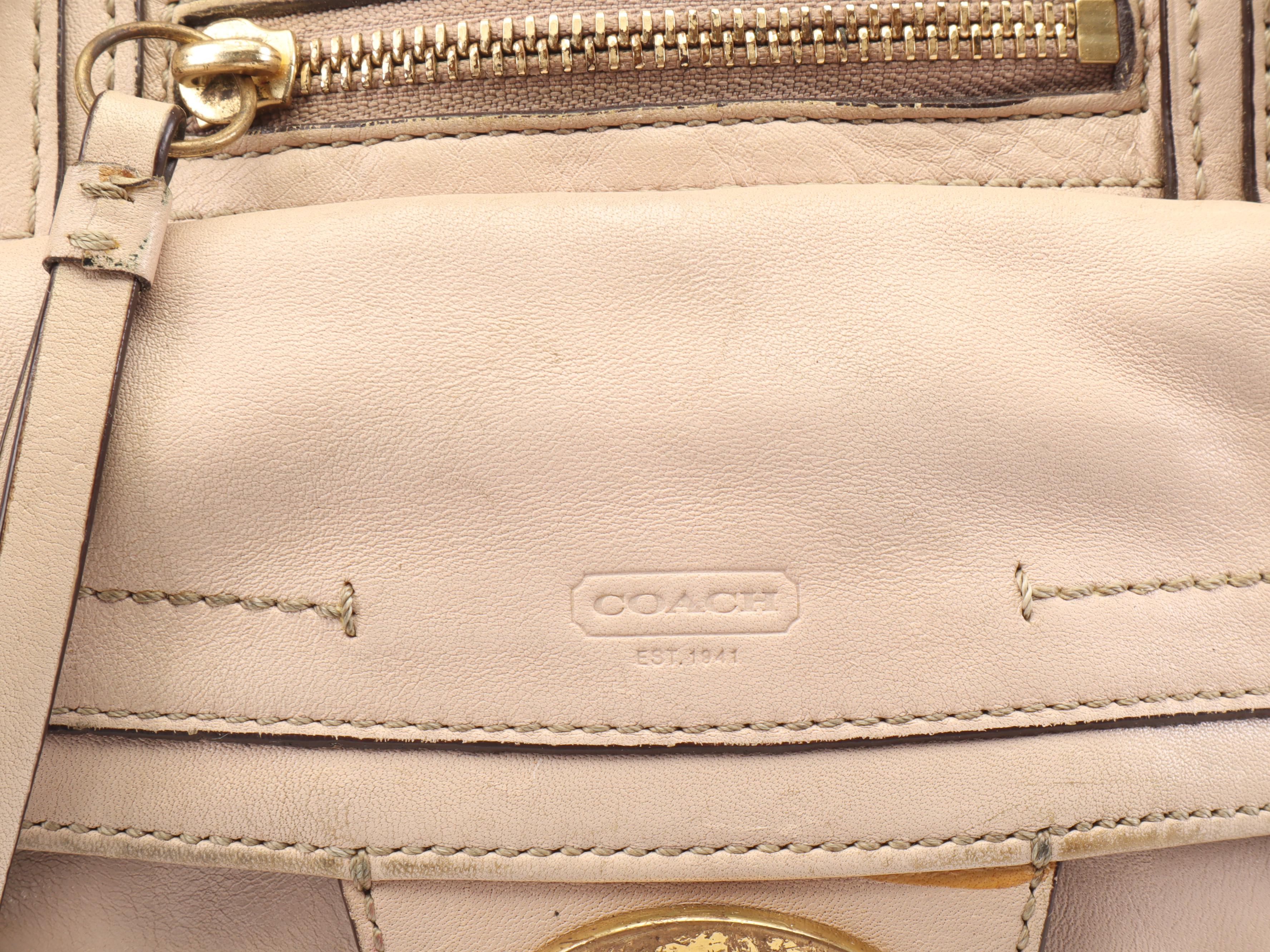 Coach Legacy Taupe Leather Hampton Lindsay Satchel With Brown Leather Wallet