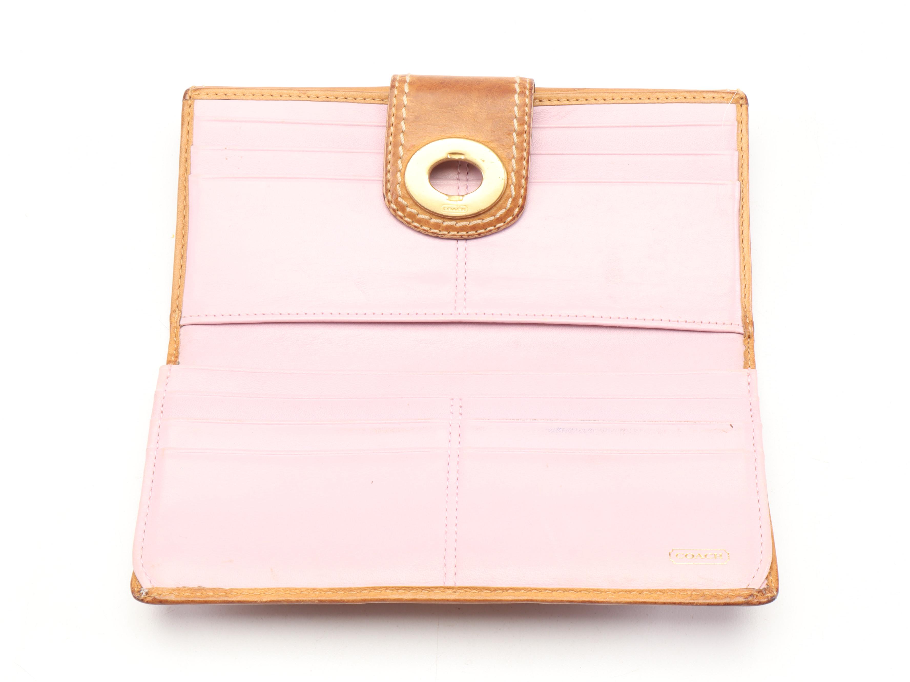 Coach Legacy Taupe Leather Hampton Lindsay Satchel With Brown Leather Wallet