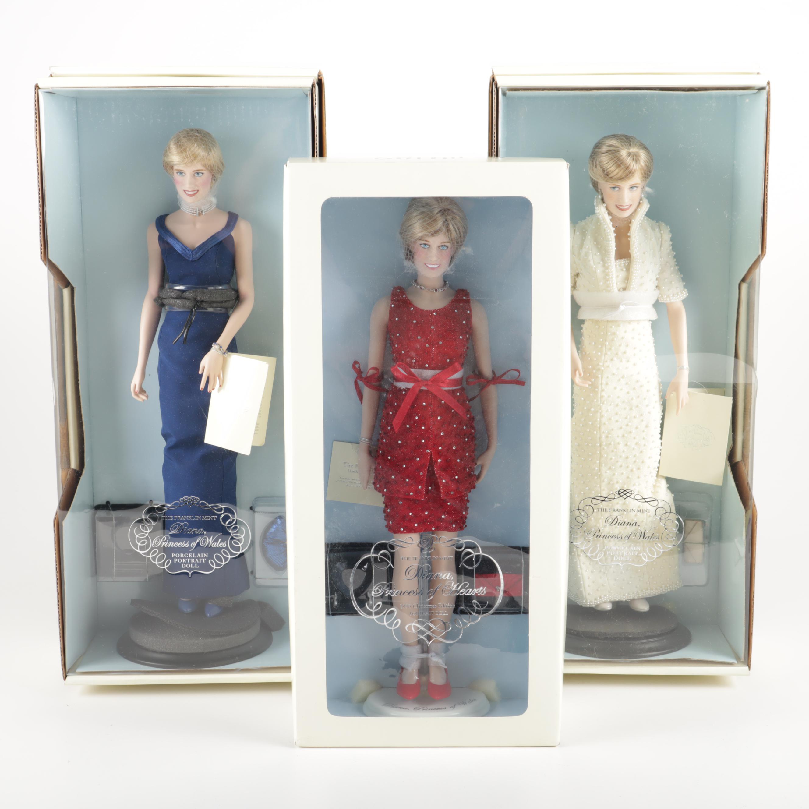 Franklin Mint Princess Diana Porcelain Doll Collection