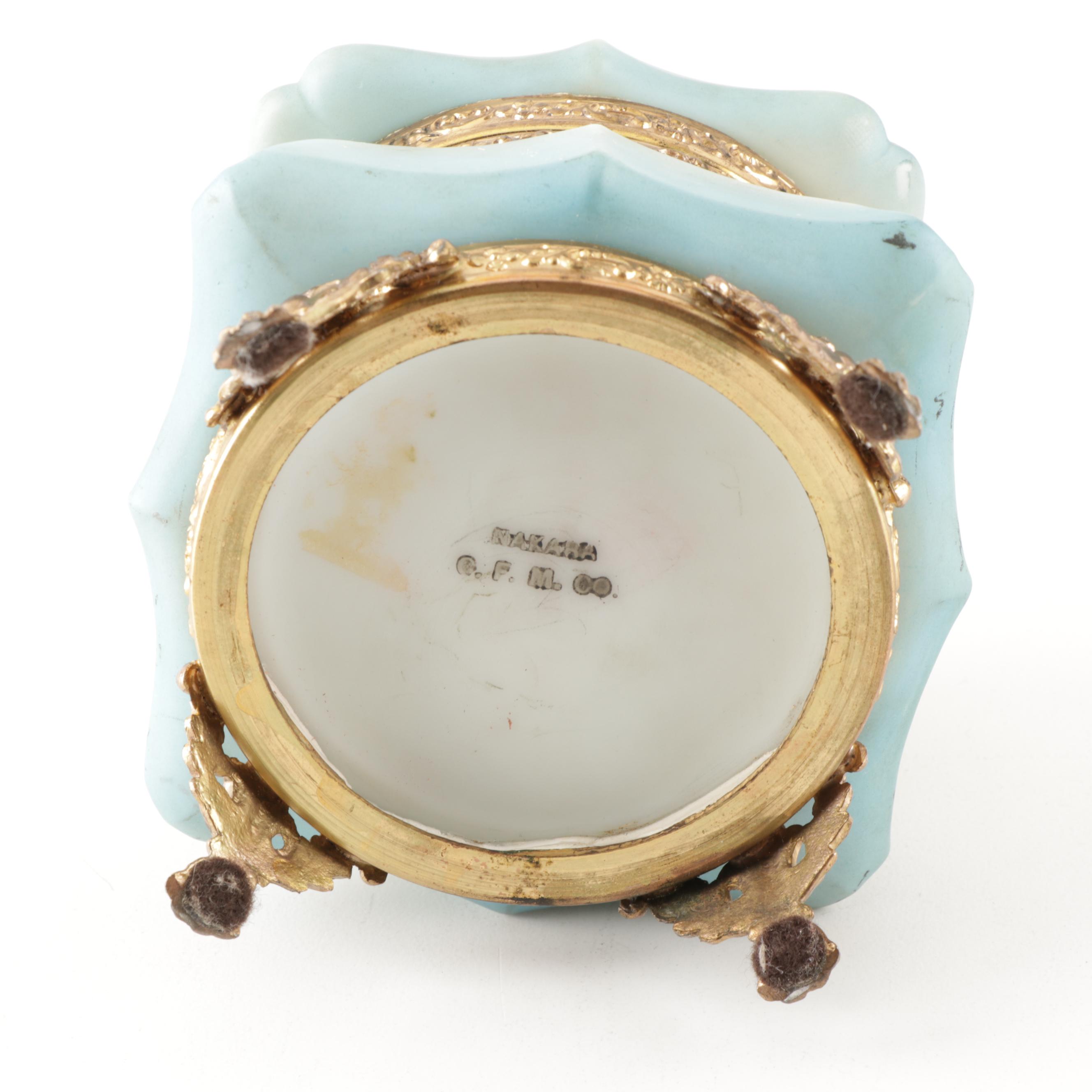 C.F. Monroe Co. "Nakara" Glass Dresser Box, Early 20th Century