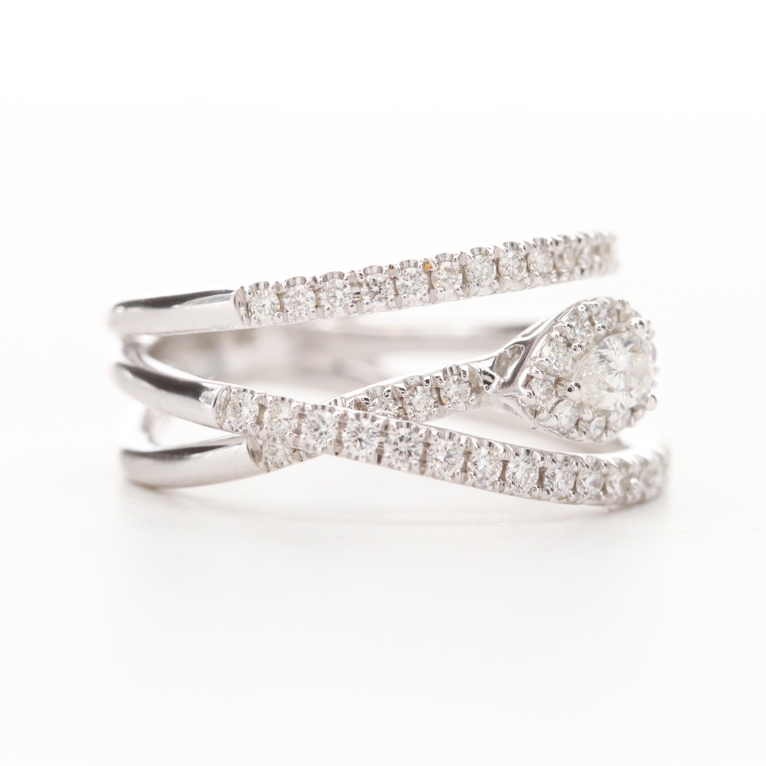 14K White Gold Diamond Ring