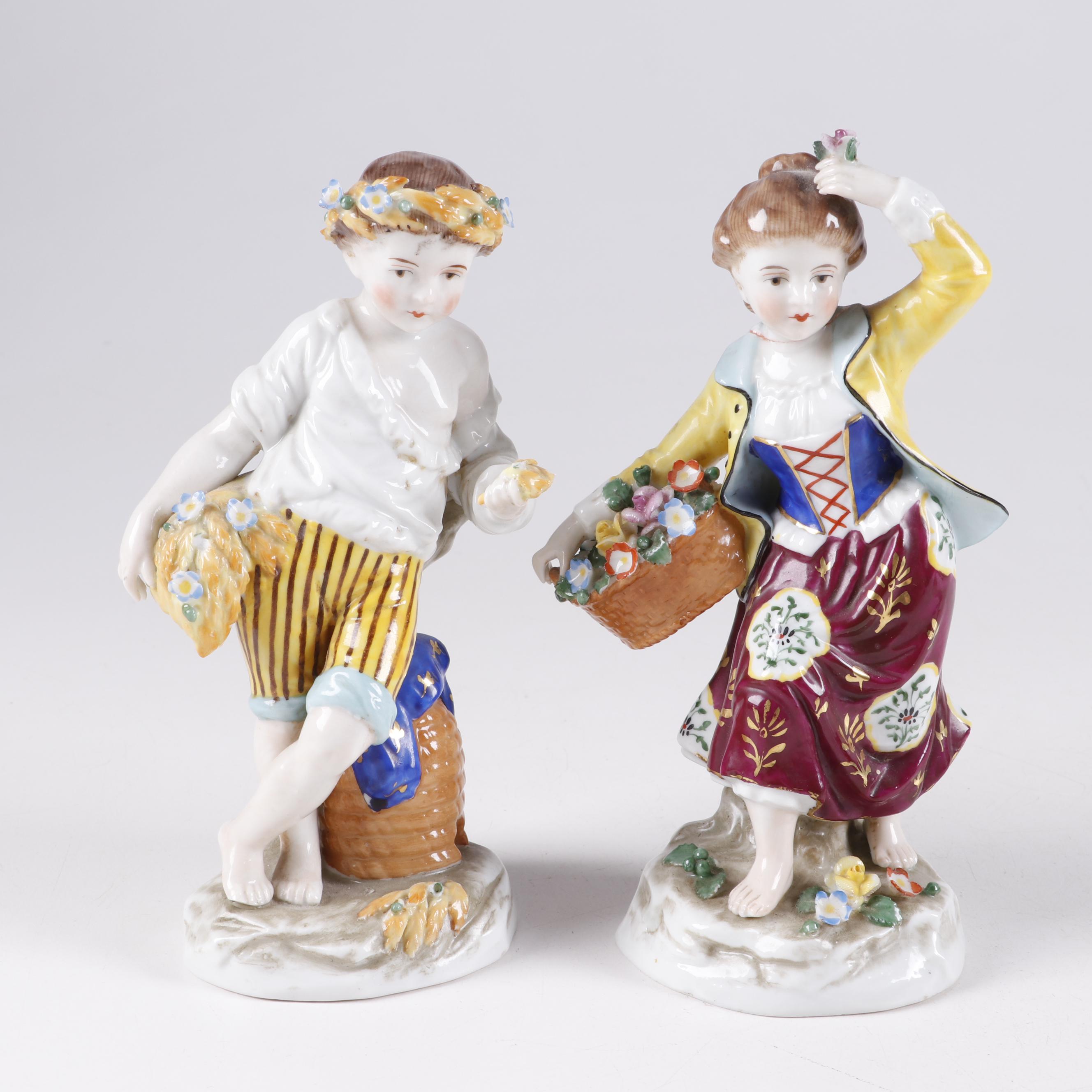 German Sitzendorf Style Porcelain Figurines