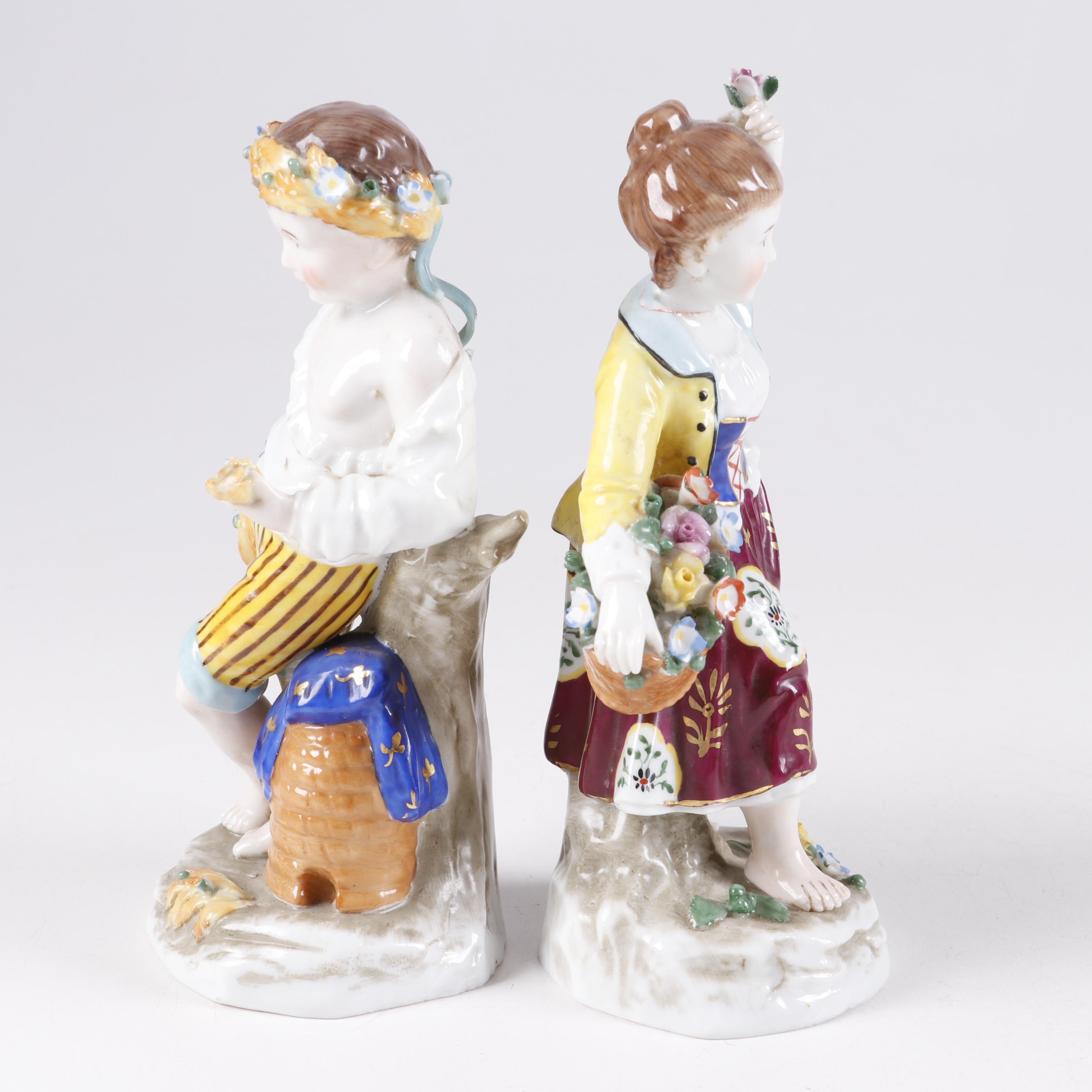 German Sitzendorf Style Porcelain Figurines