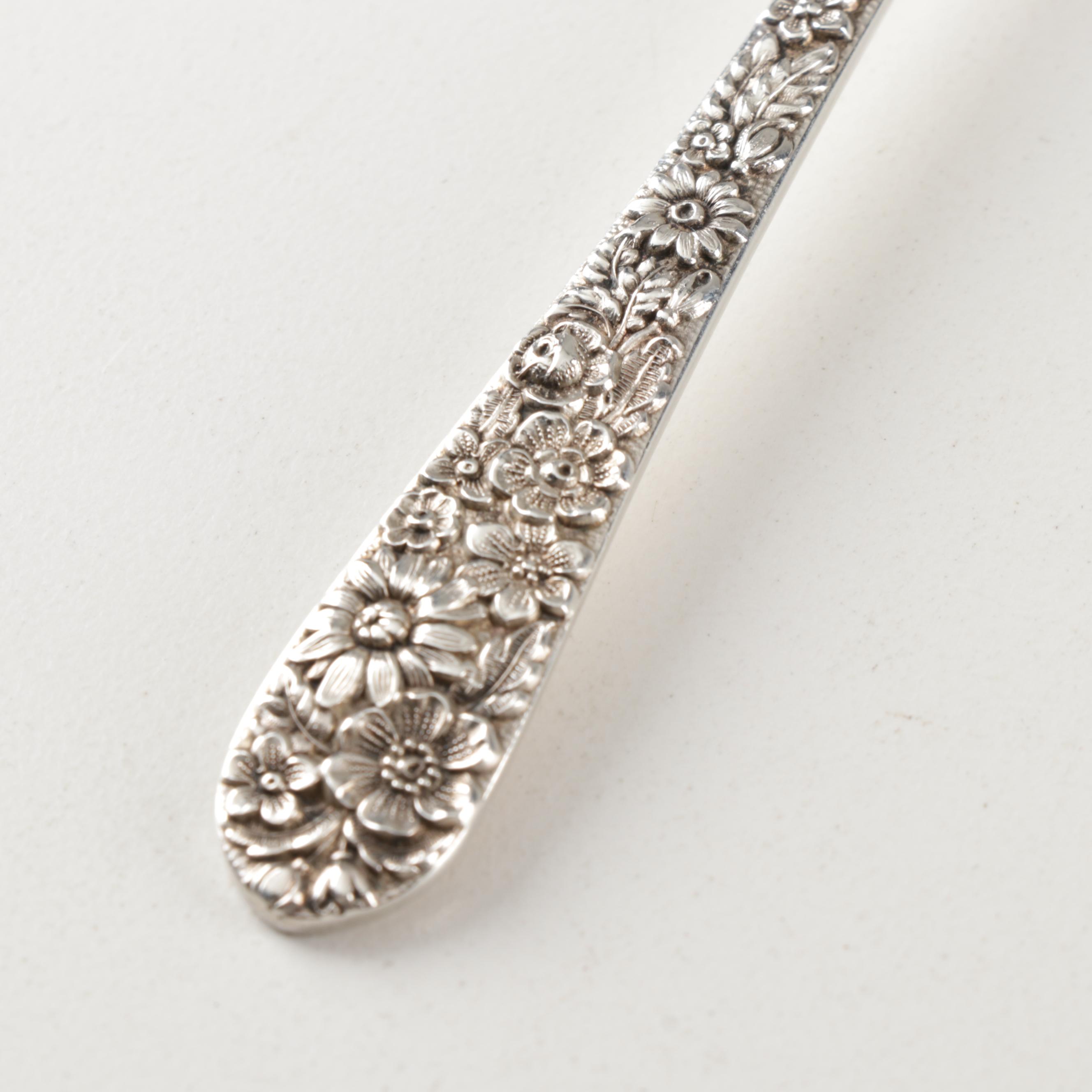 Alvin "Bridal Bouquet" Sterling Silver Bacon Fork, Circa 1932