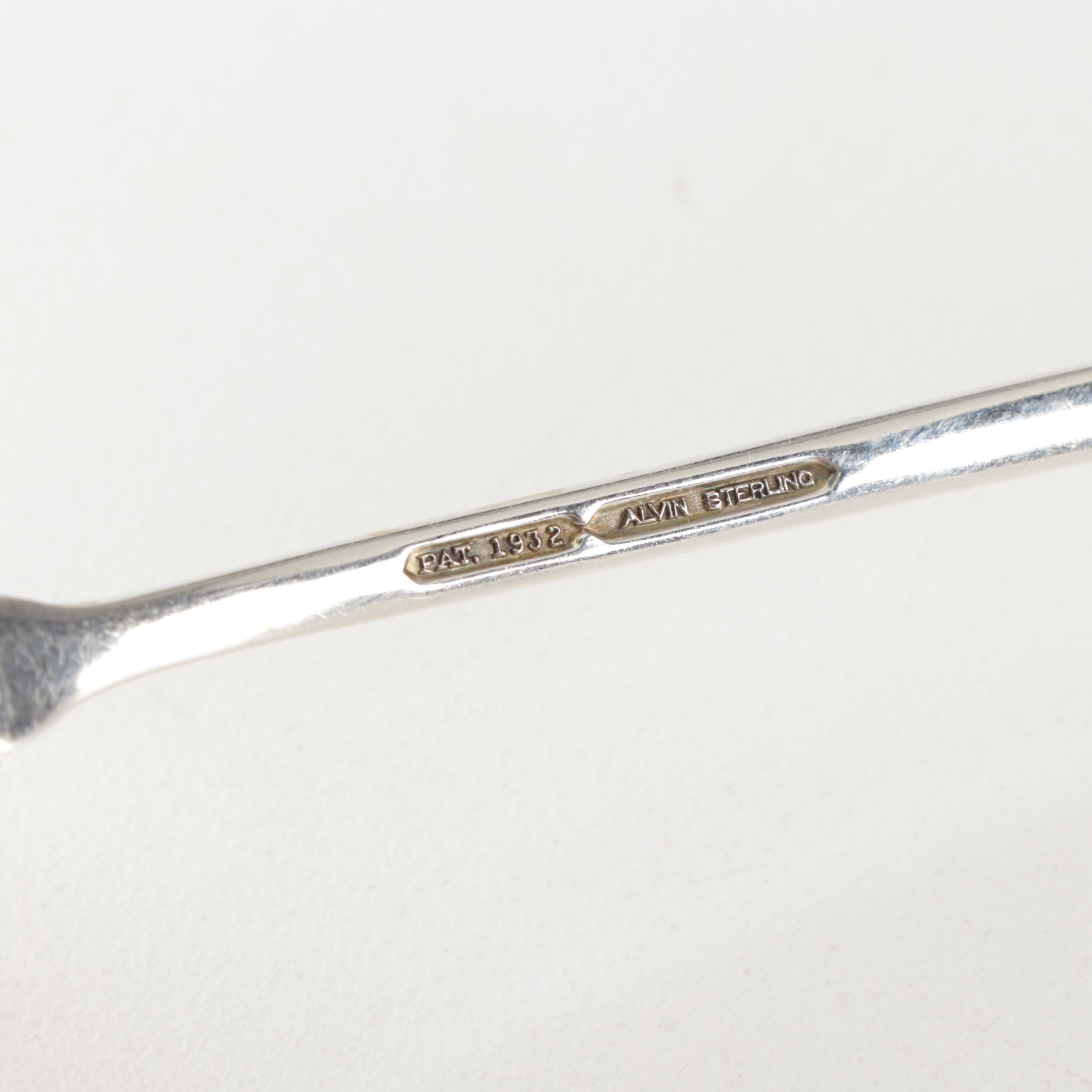 Alvin "Bridal Bouquet" Sterling Silver Bacon Fork, Circa 1932