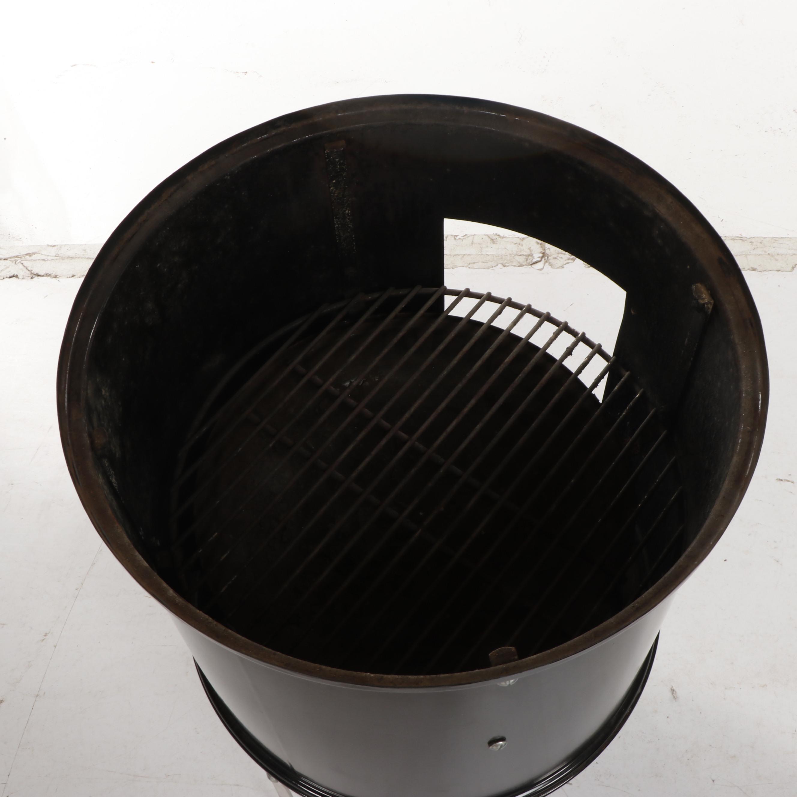 Weber Charcoal Smoker Grill with Black Enameled Steel Finish