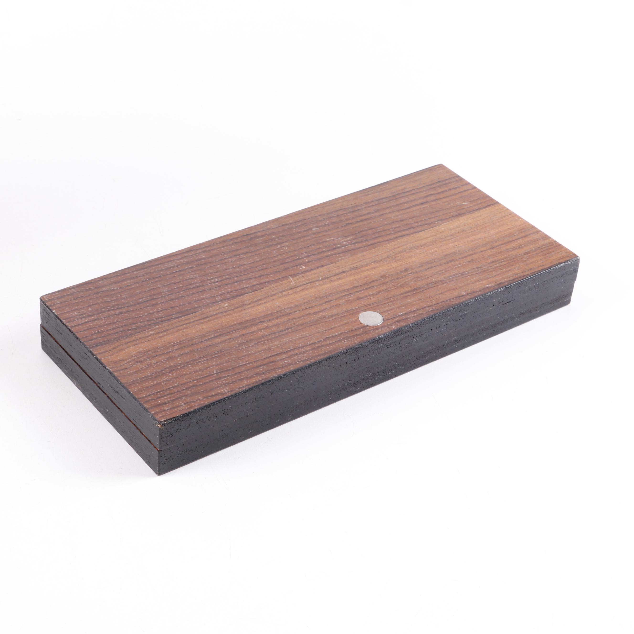 Danish Modern Teak, Rosewood, and Stainless Steel Ice Bucket and Bar Tools