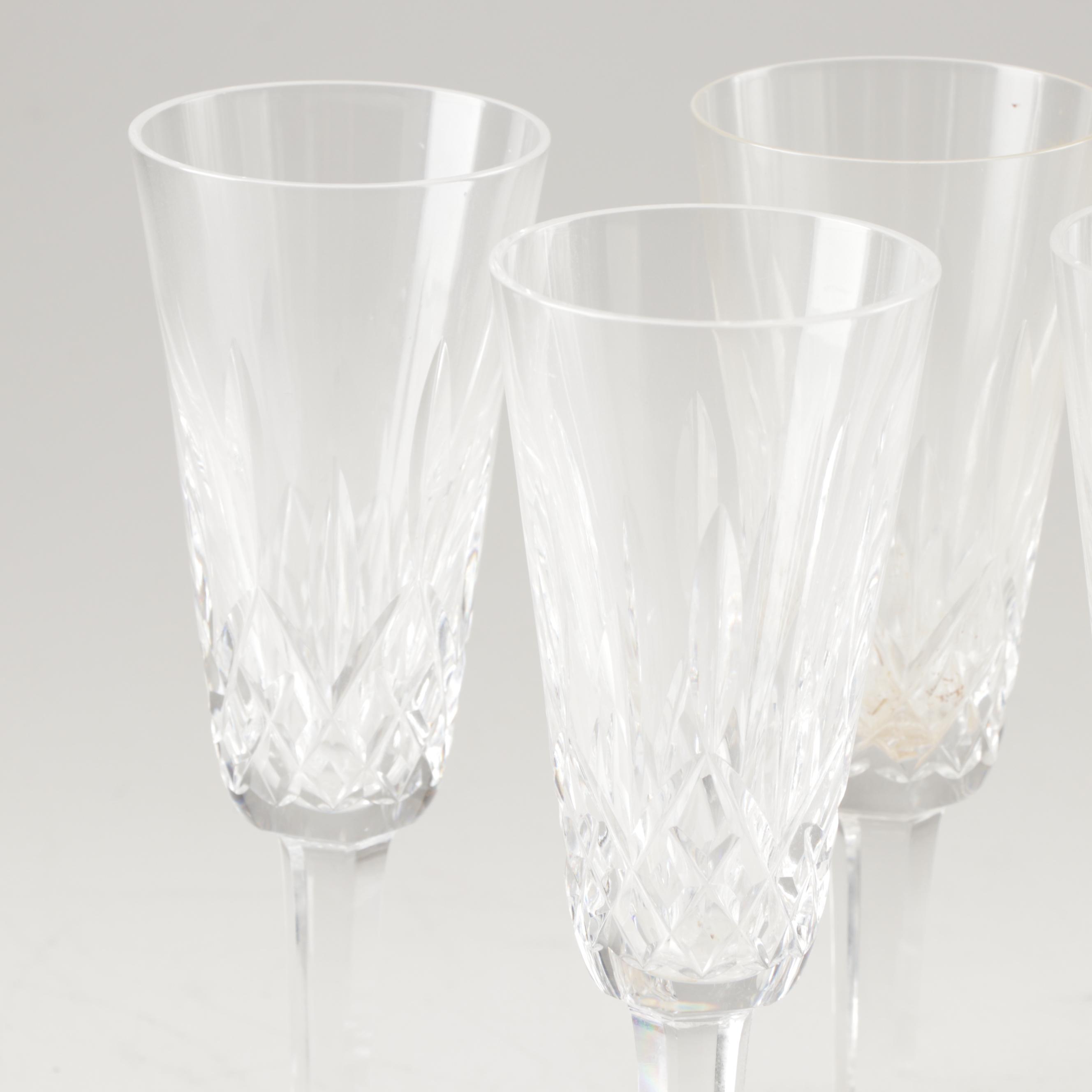 Waterford "Lismore" Crystal Champagne Flutes