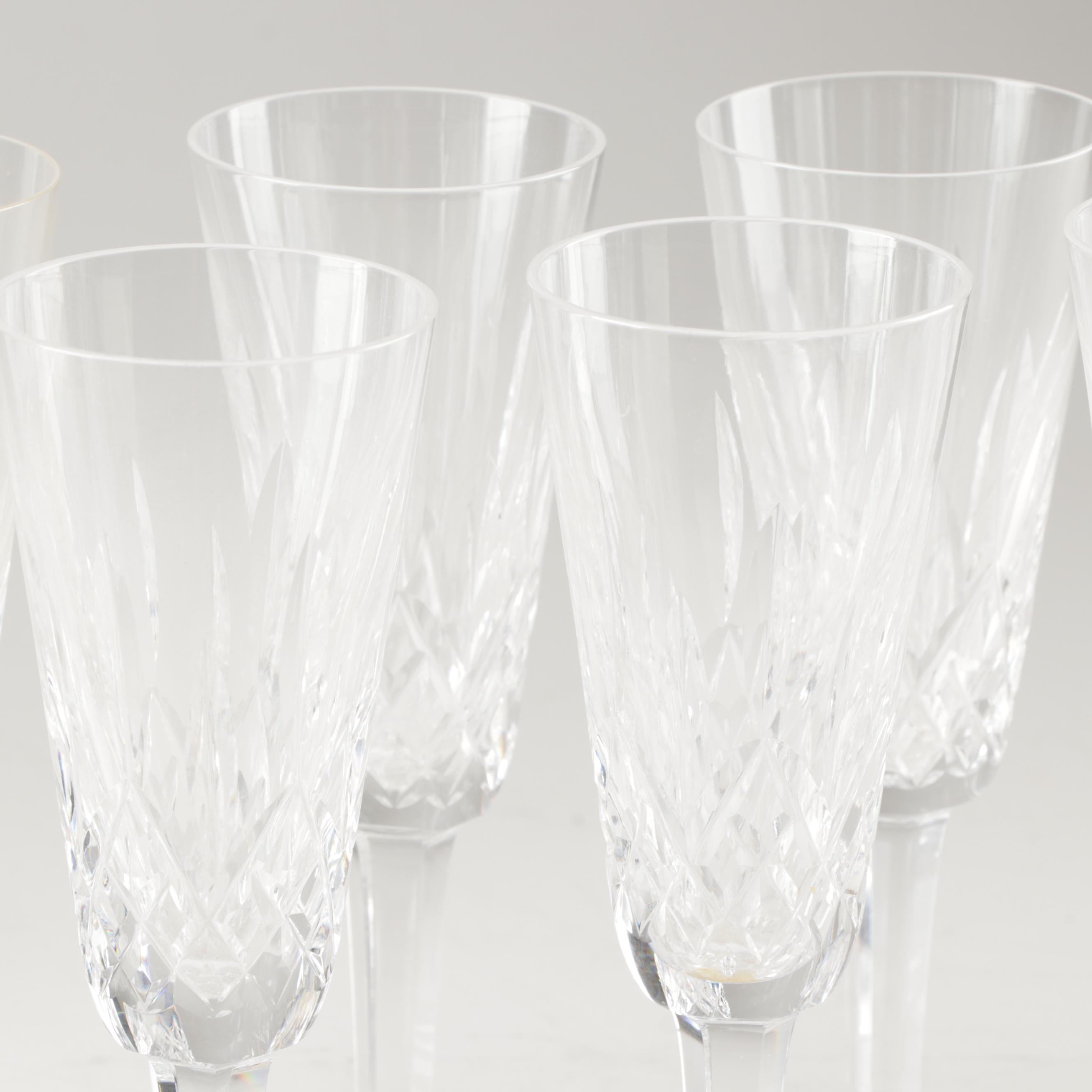 Waterford "Lismore" Crystal Champagne Flutes