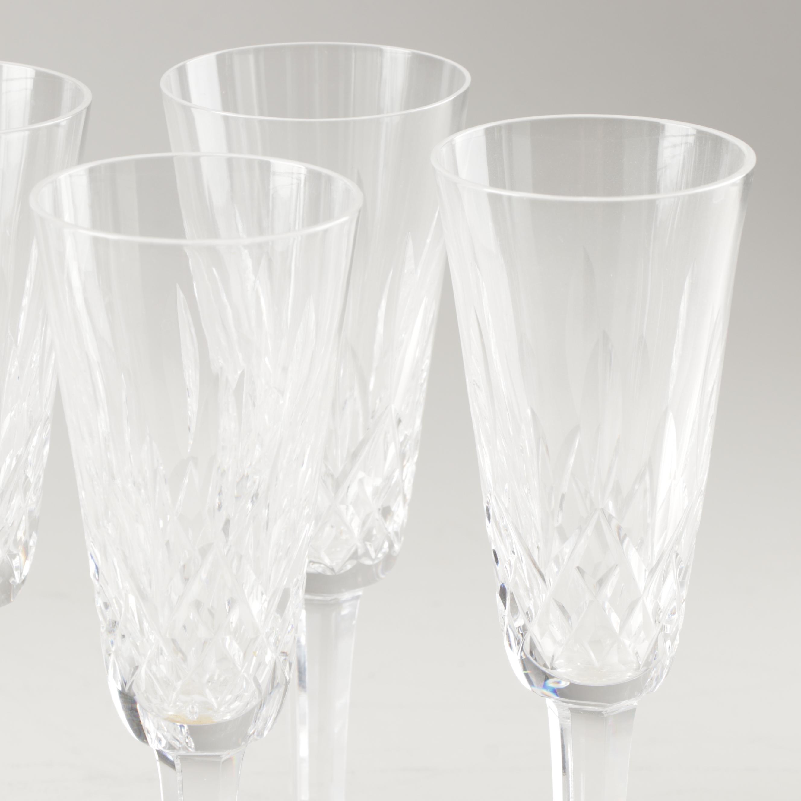 Waterford "Lismore" Crystal Champagne Flutes
