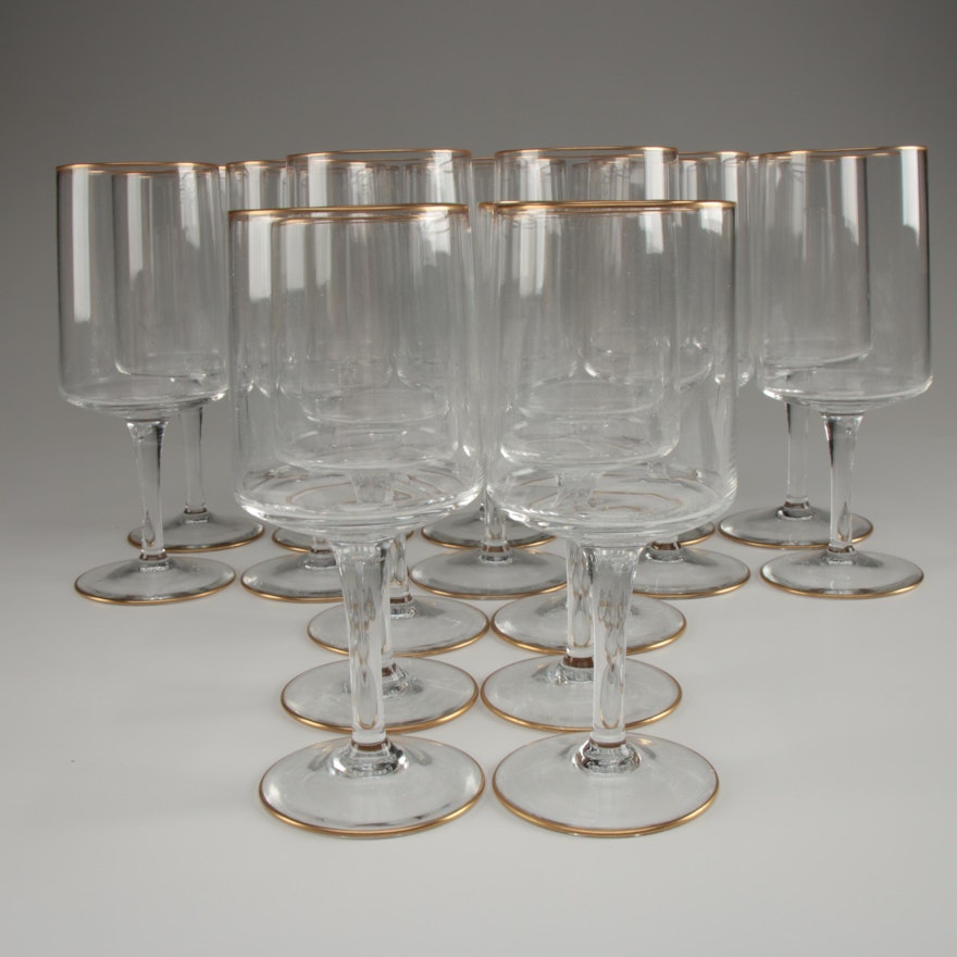 Lenox "Reverie" Gold Rimmed Crystal Goblets