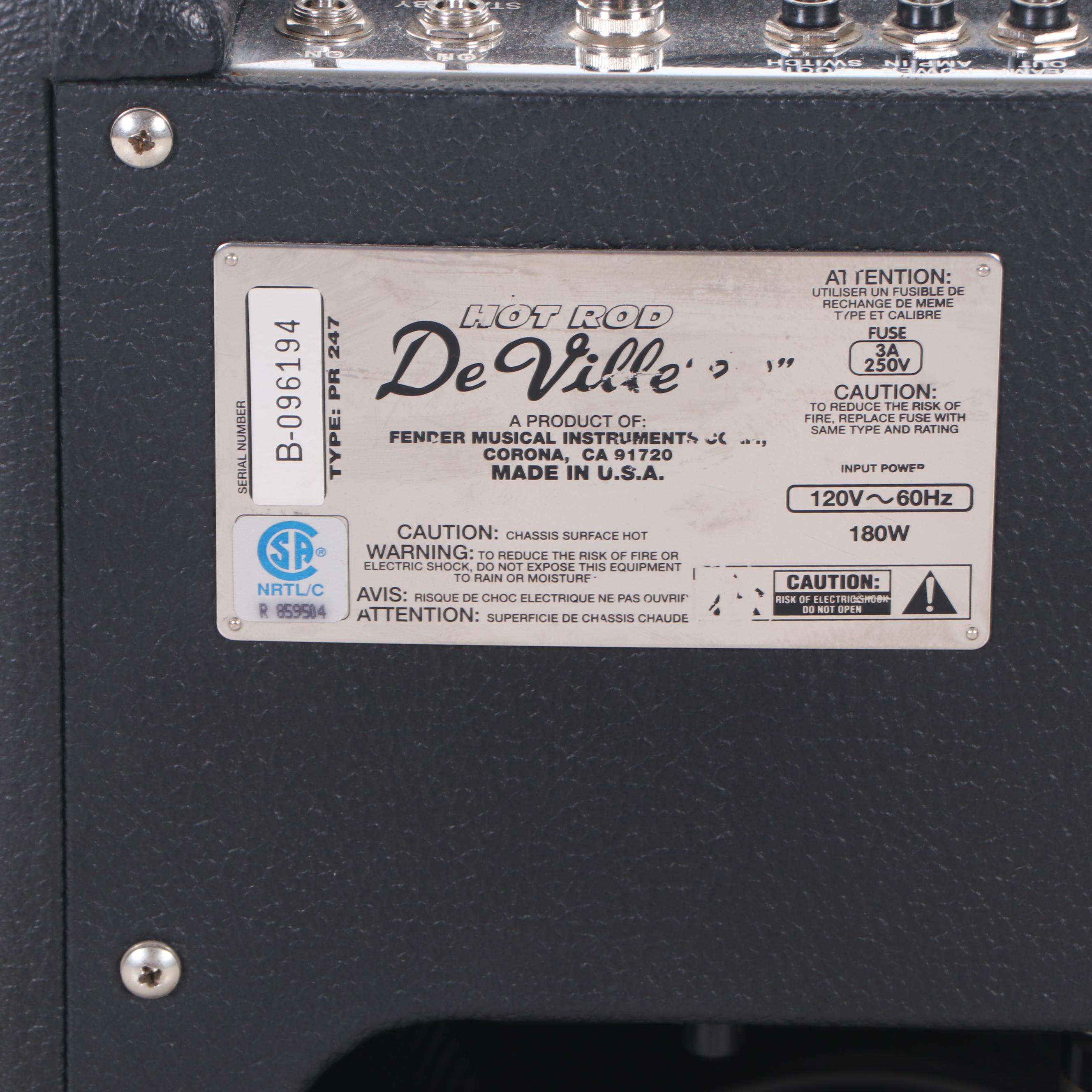 Fender Hot Rod DeVille Amplifier