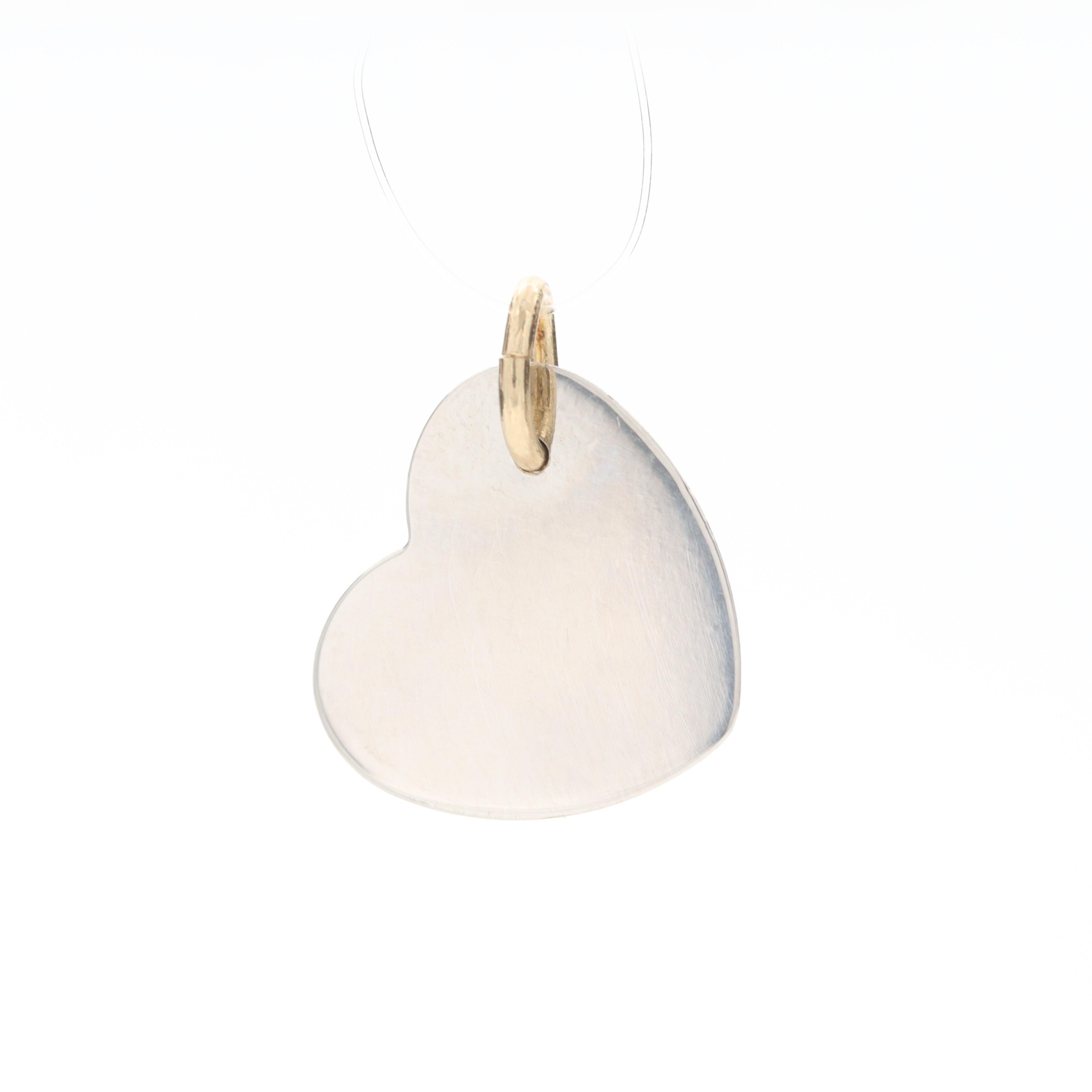 14K White, Yellow and Rose Gold "Today, Tomorrow, Forever" Heart Pendant