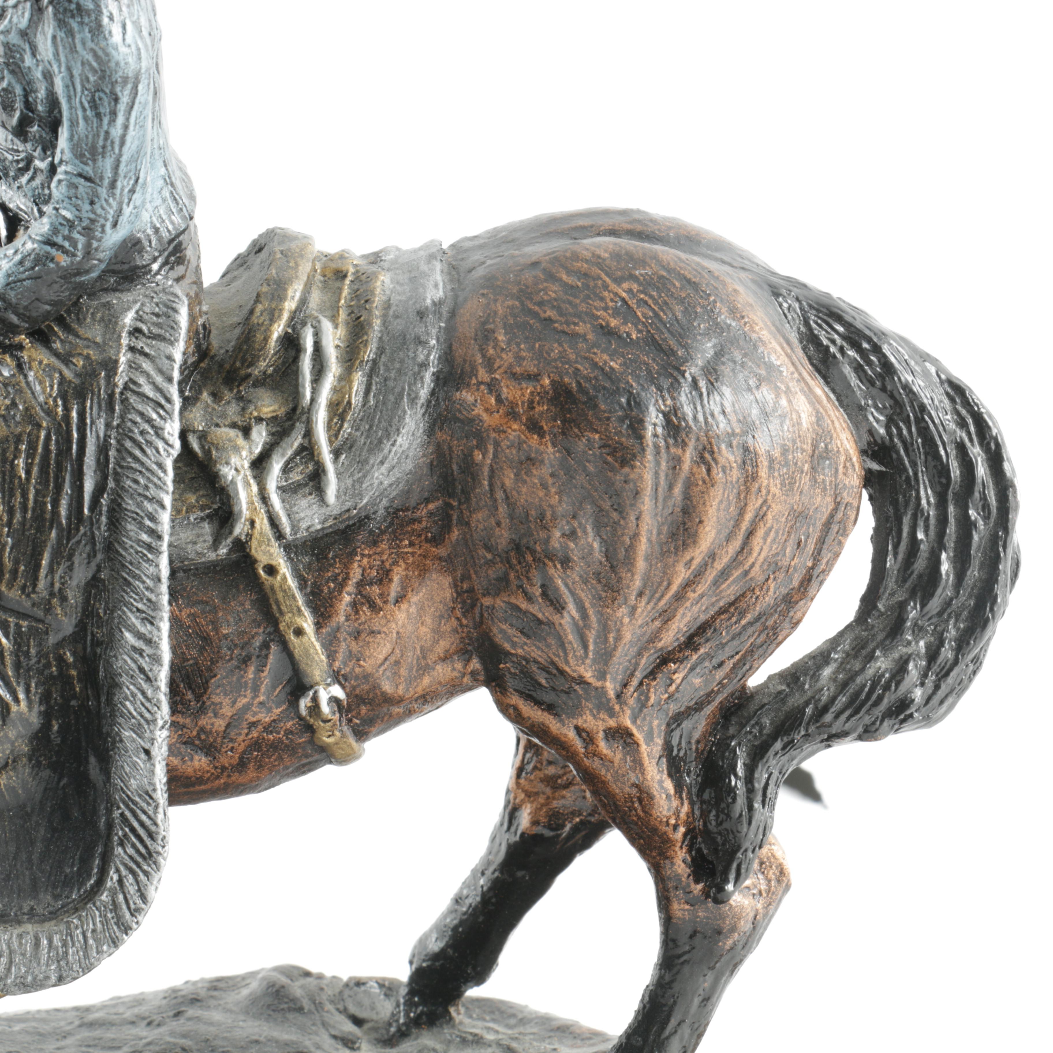 John T Burnell Jr. Hydrostone Sculpture "Cuttin Horse"