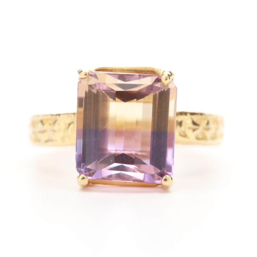 14K Yellow Gold Ametrine Ring