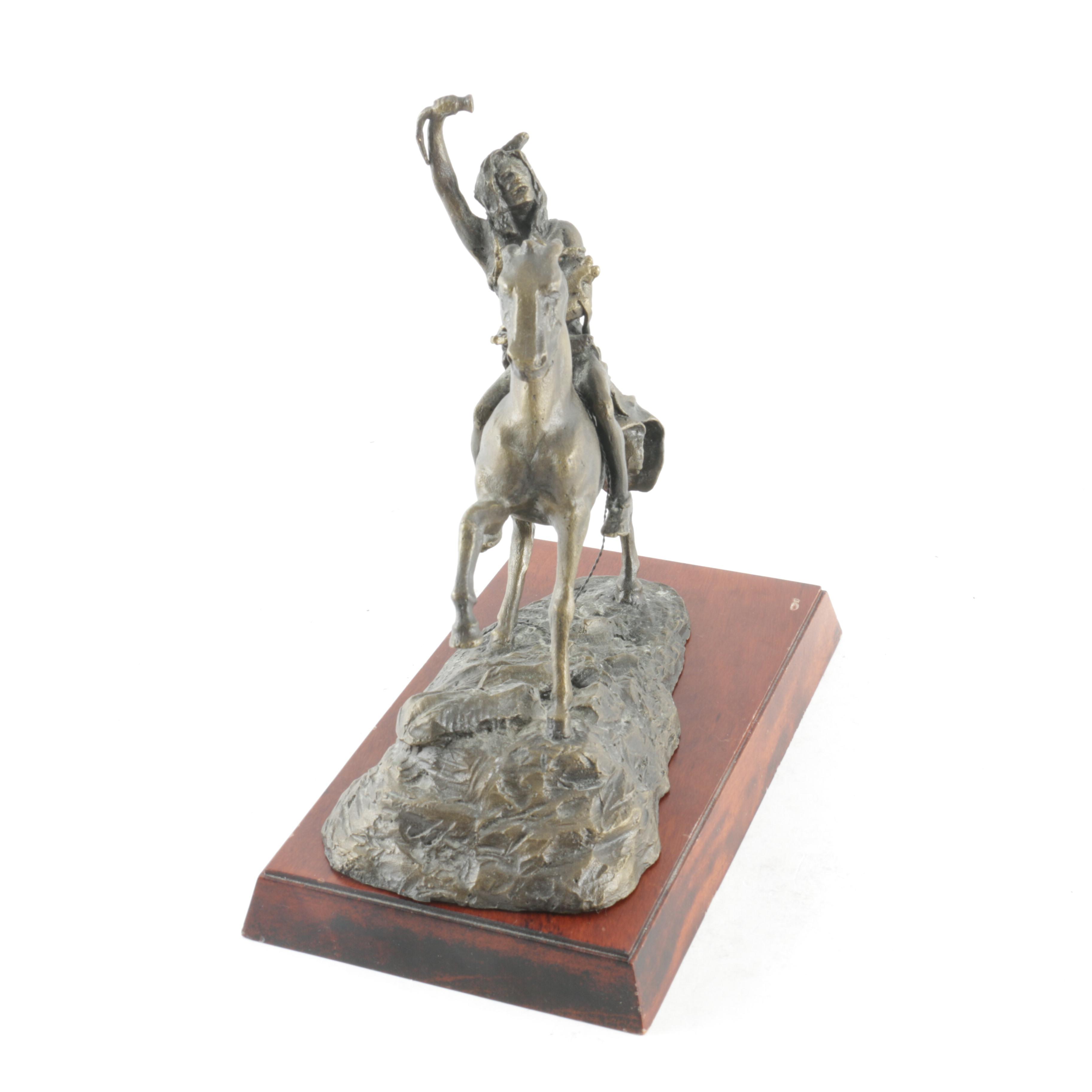 Franklin Mint Reproduction Sculpture After Frederic Remington "The Scalp"