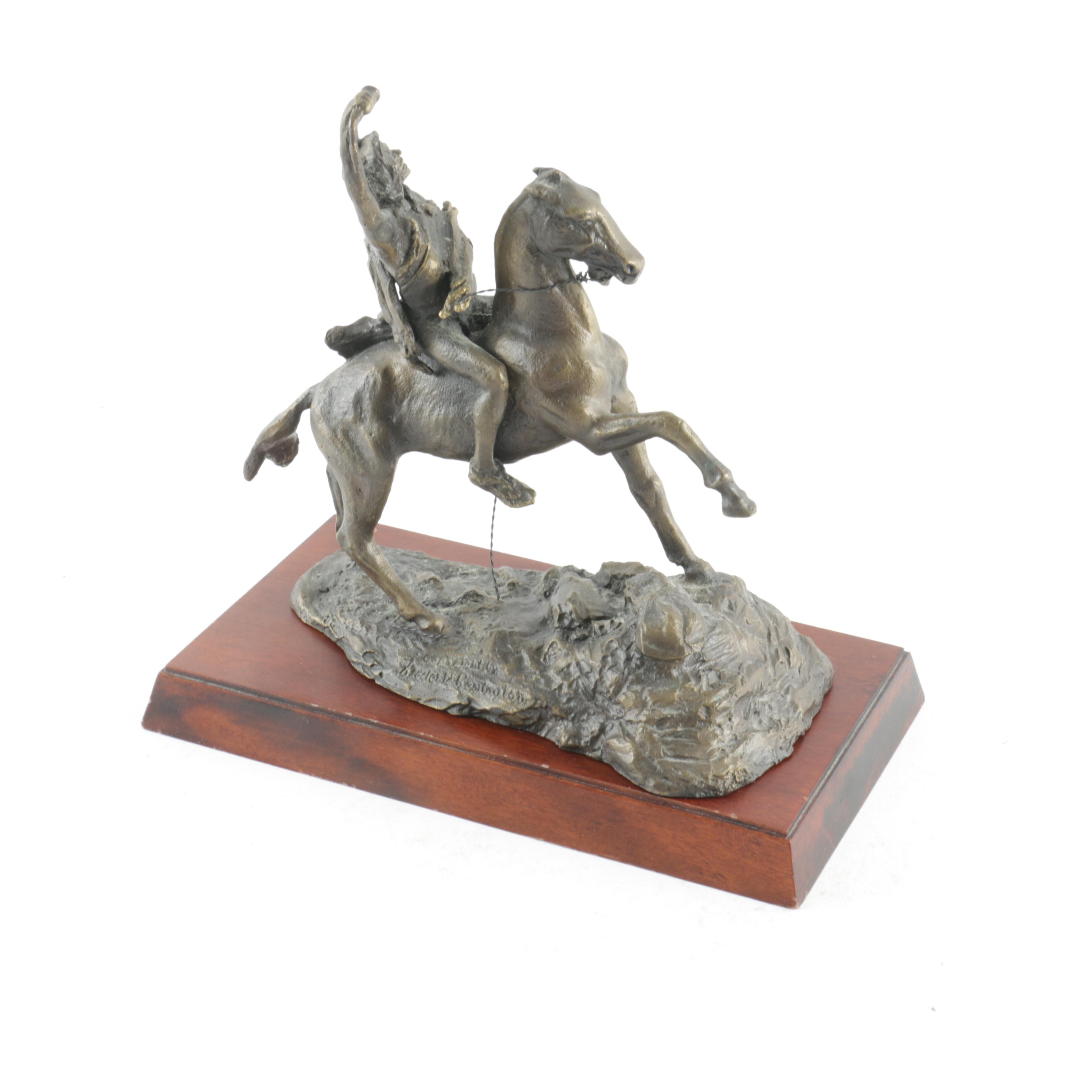 Franklin Mint Reproduction Sculpture After Frederic Remington "The Scalp"