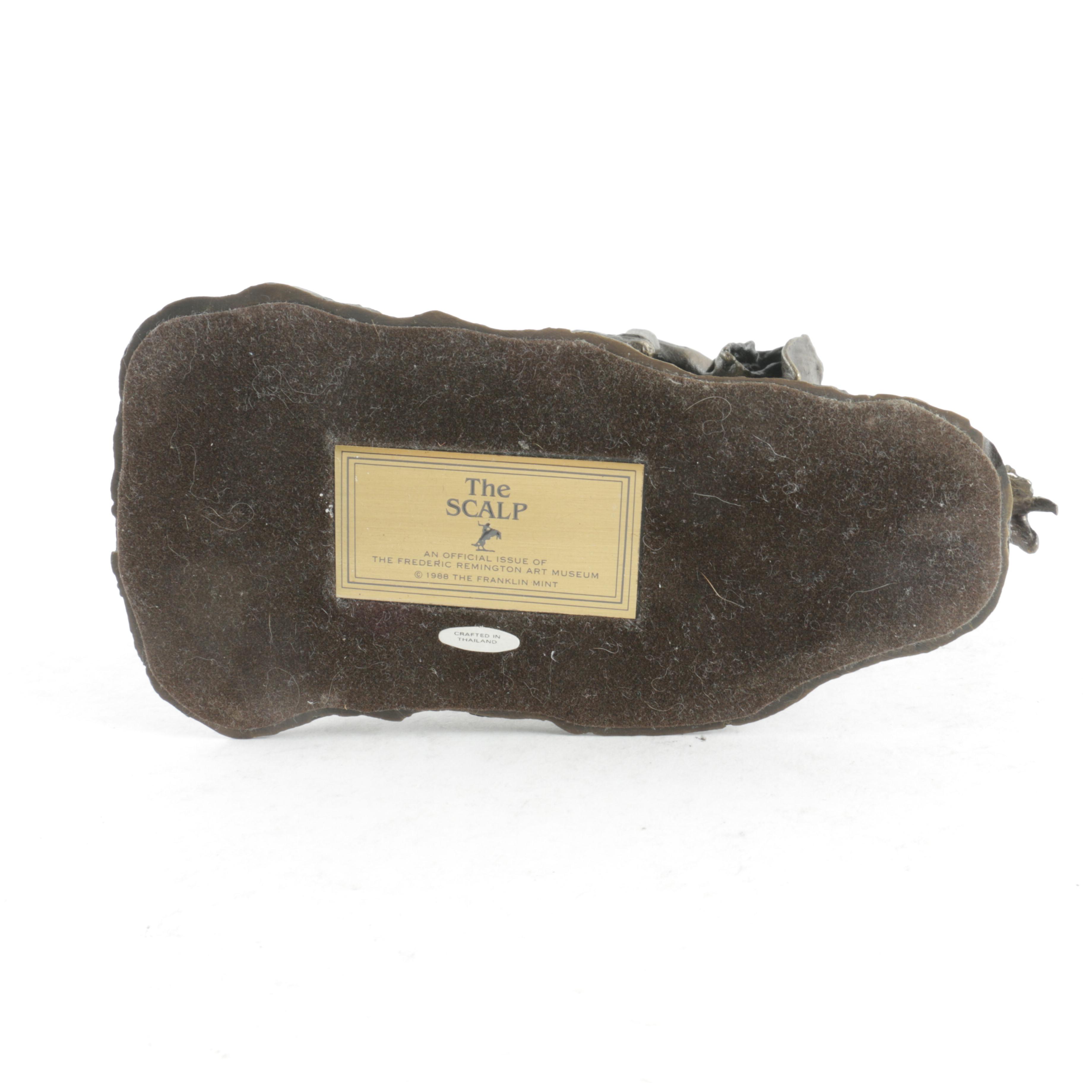 Franklin Mint Reproduction Sculpture After Frederic Remington "The Scalp"