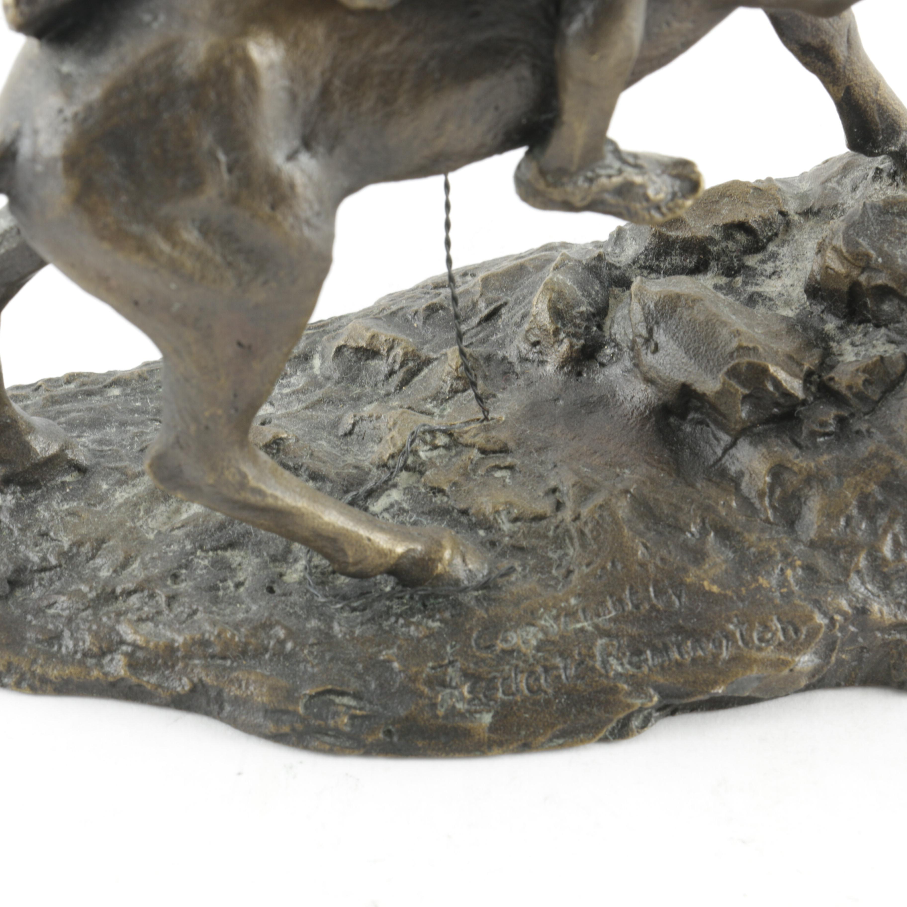 Franklin Mint Reproduction Sculpture After Frederic Remington "The Scalp"