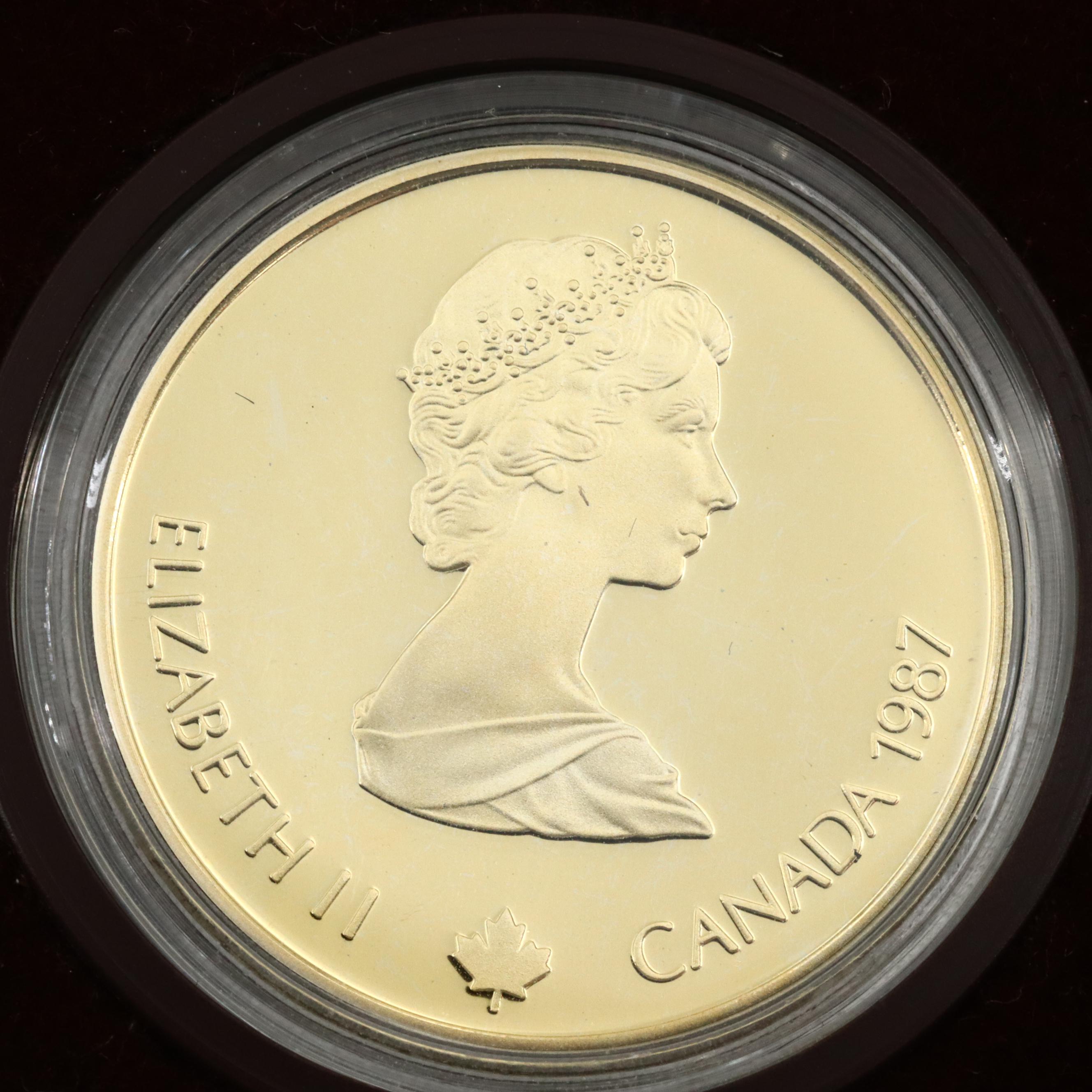 1988 Canada $100 Gold Coin From The Royal Canadian Mint Honoring XV Winter Games