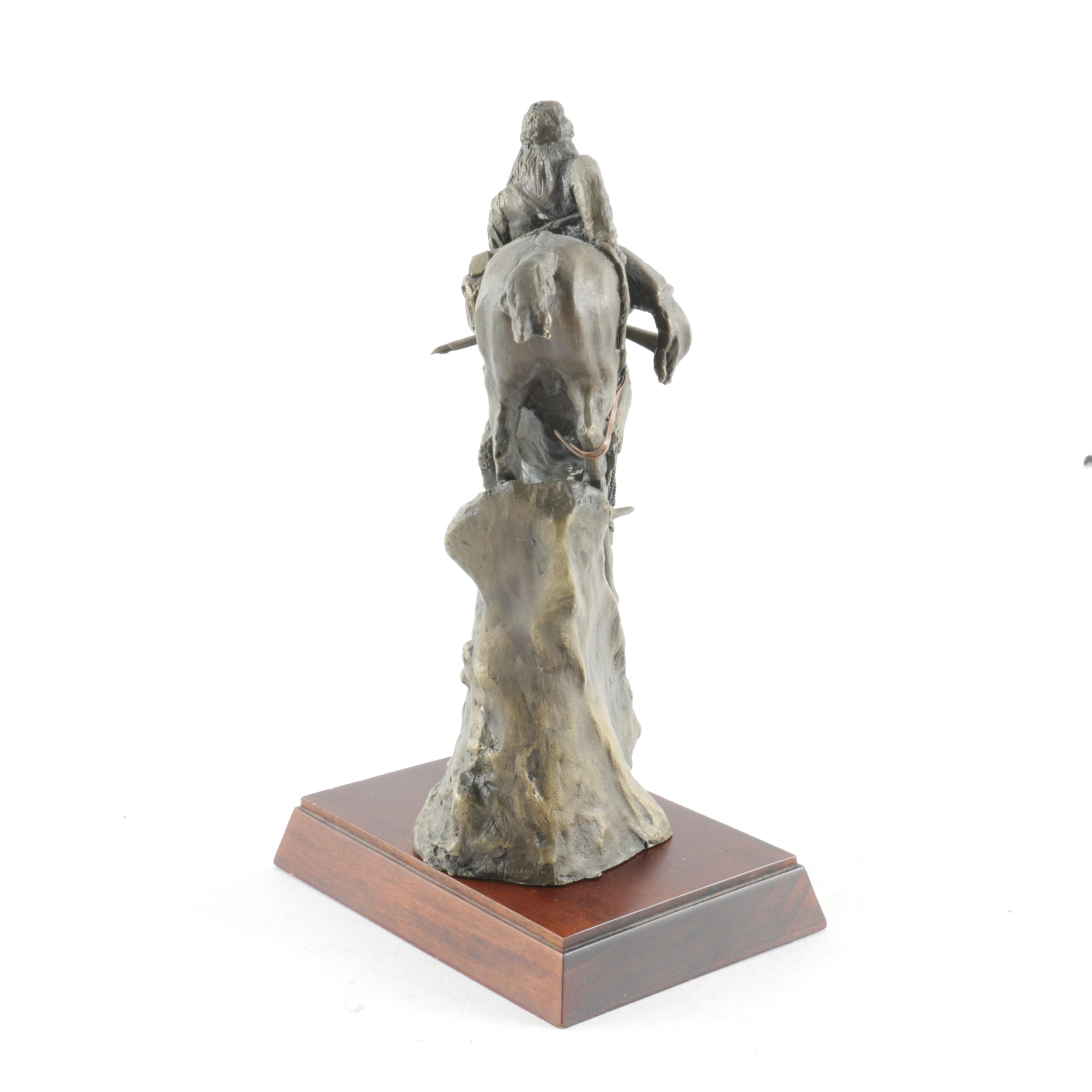 Franklin Mint Reproduction Sculpture After Frederic Remington "The Mountain Man"