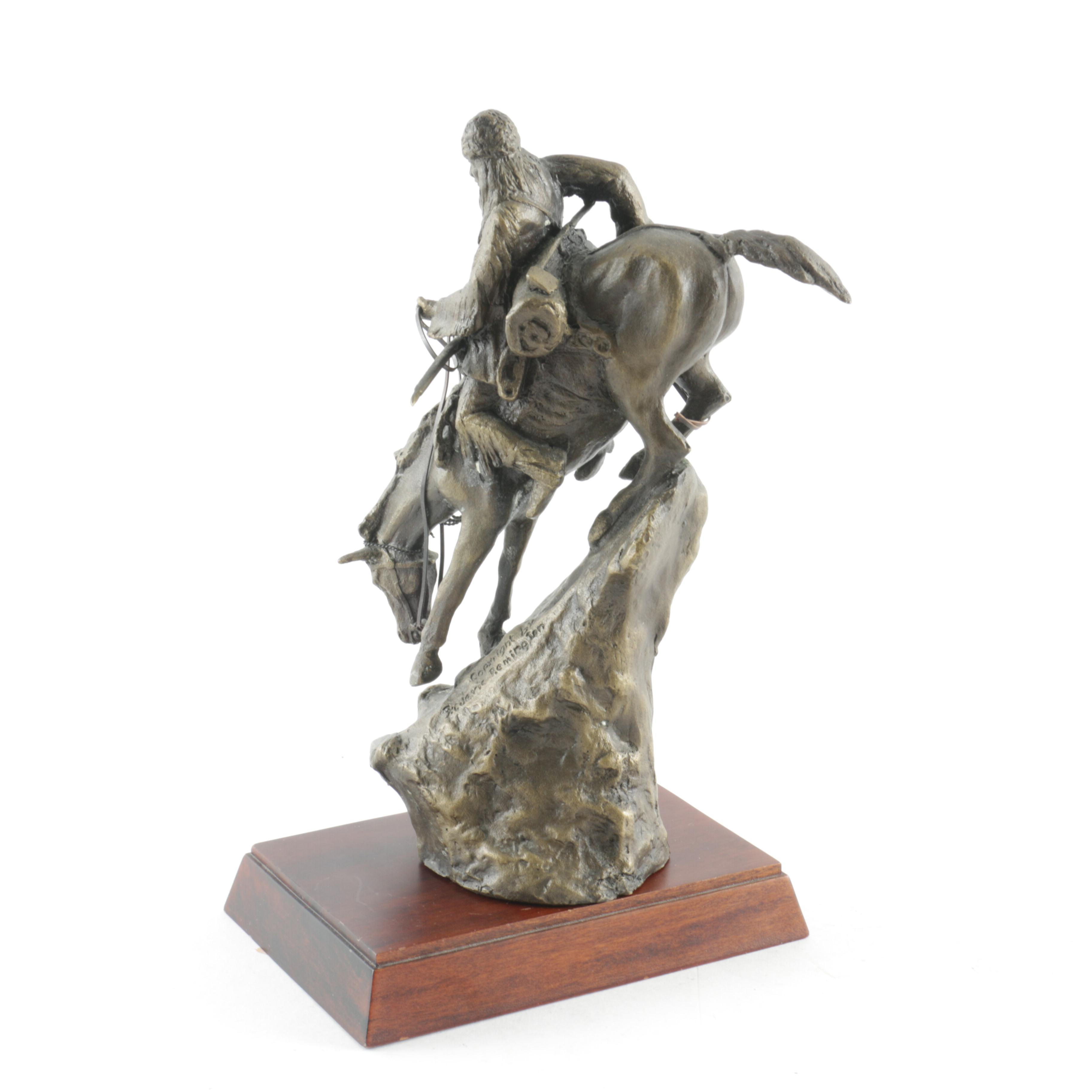 Franklin Mint Reproduction Sculpture After Frederic Remington "The Mountain Man"