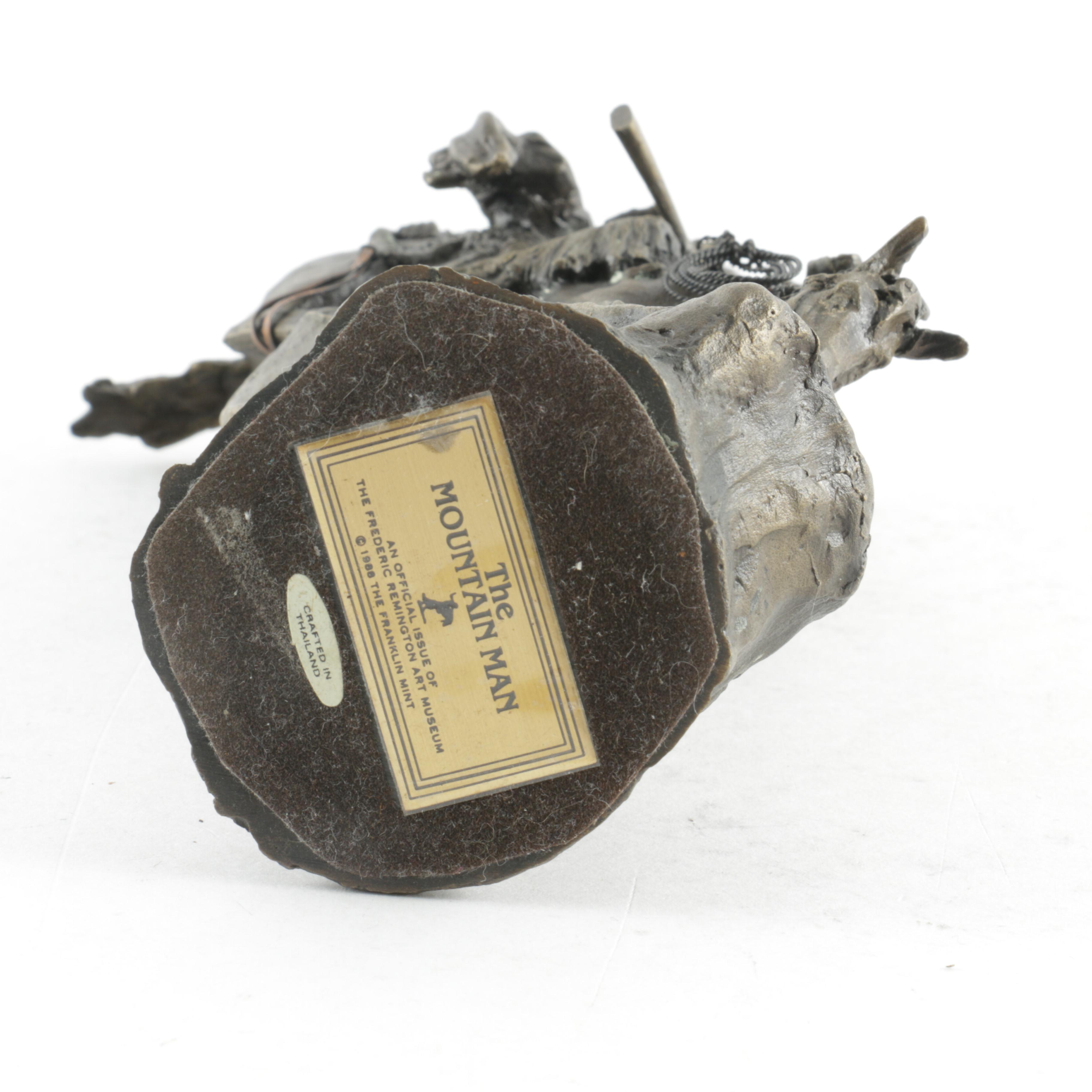 Franklin Mint Reproduction Sculpture After Frederic Remington "The Mountain Man"