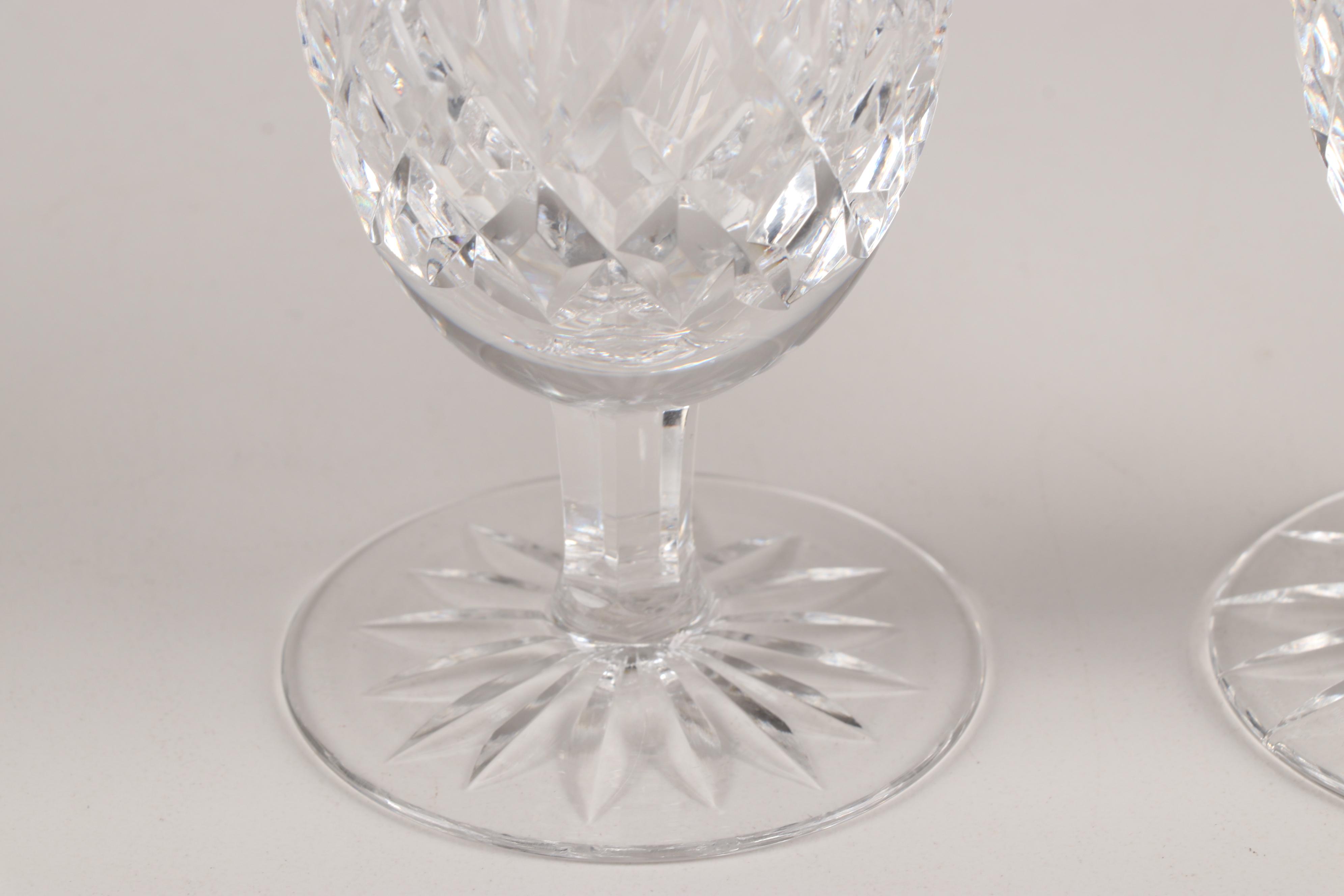 Waterford "Lismore" Crystal Stemmed Irish Coffee Glasses and Iced Tea Glasses