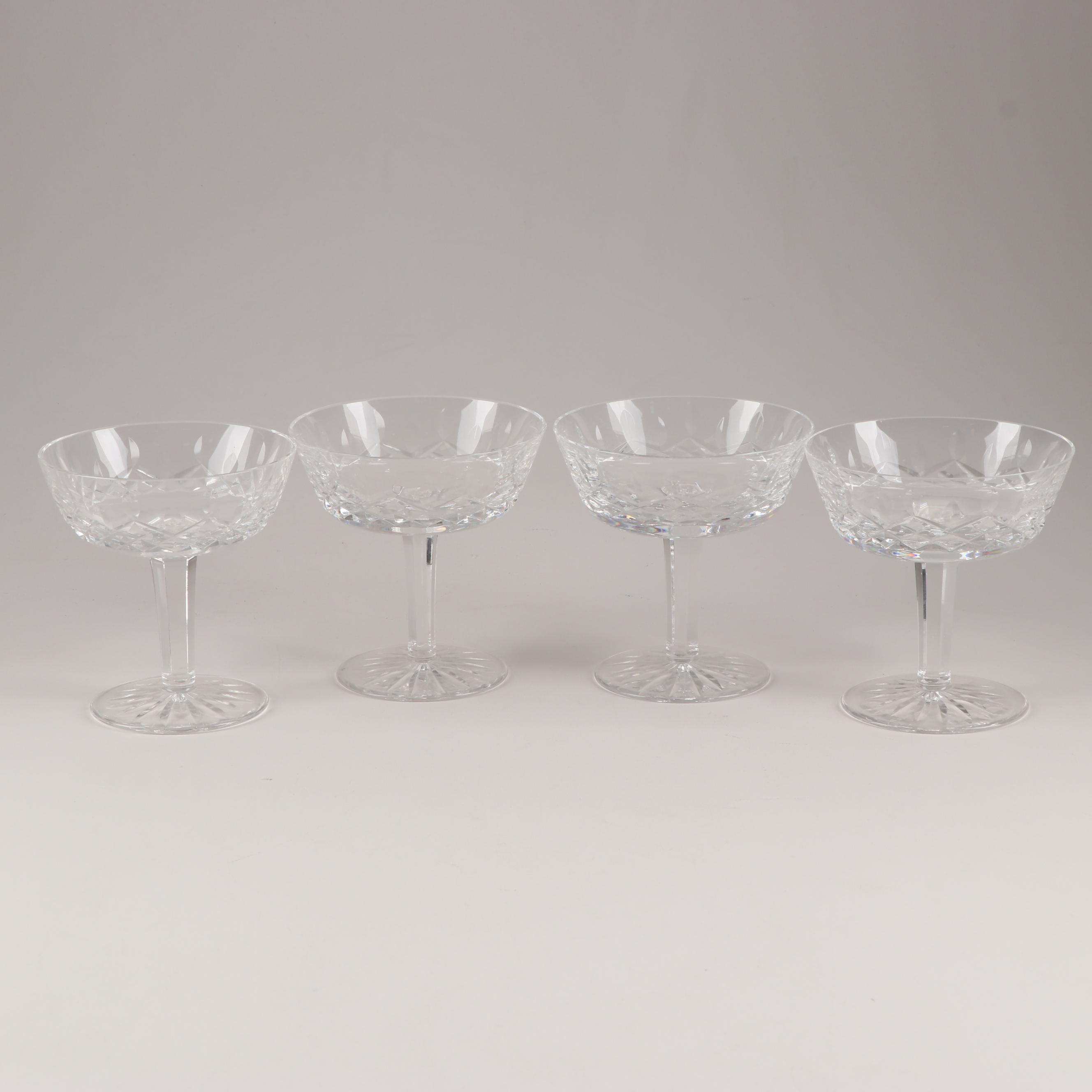 Waterford "Lismore" Crystal Champagne Coupes