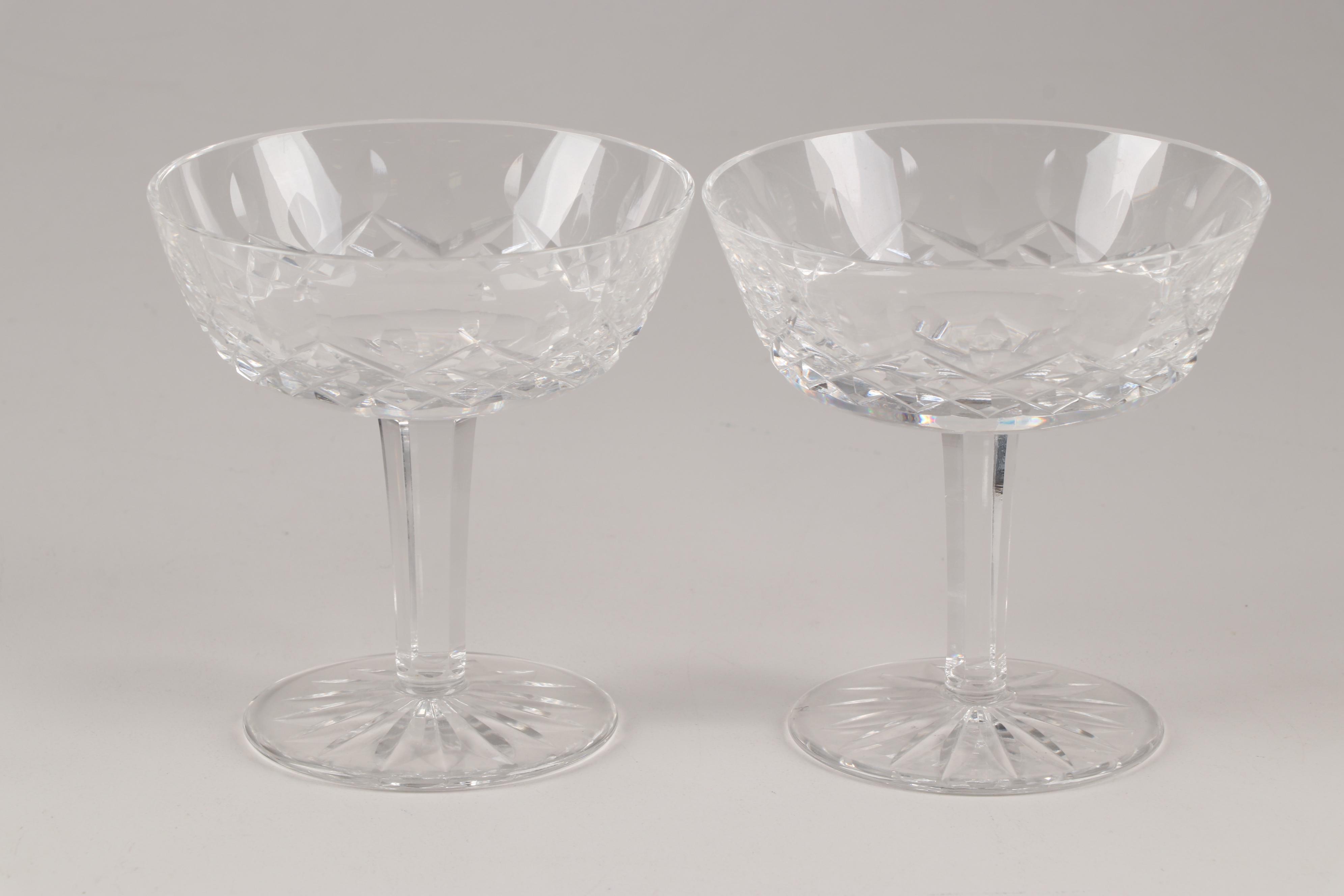 Waterford "Lismore" Crystal Champagne Coupes