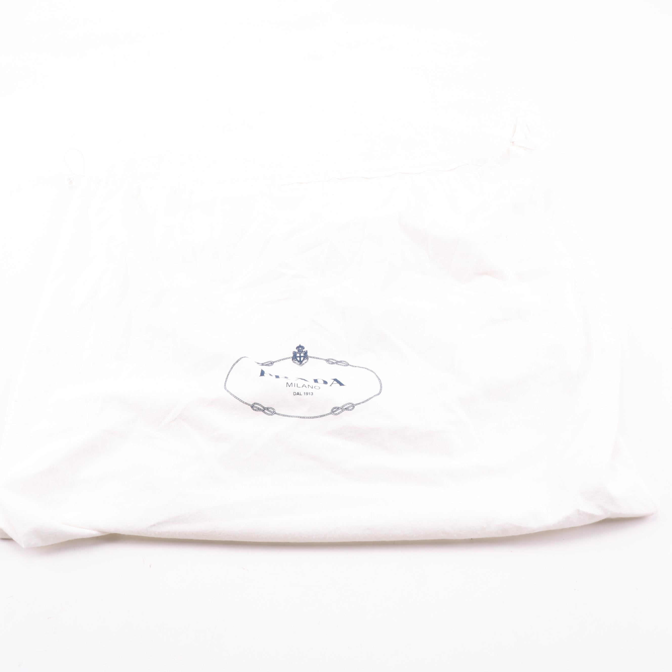 Prada Grey Grained Leather Shoulder Bag