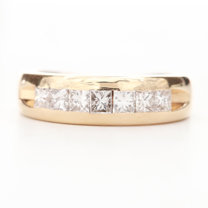 14K Yellow Gold Diamond Band