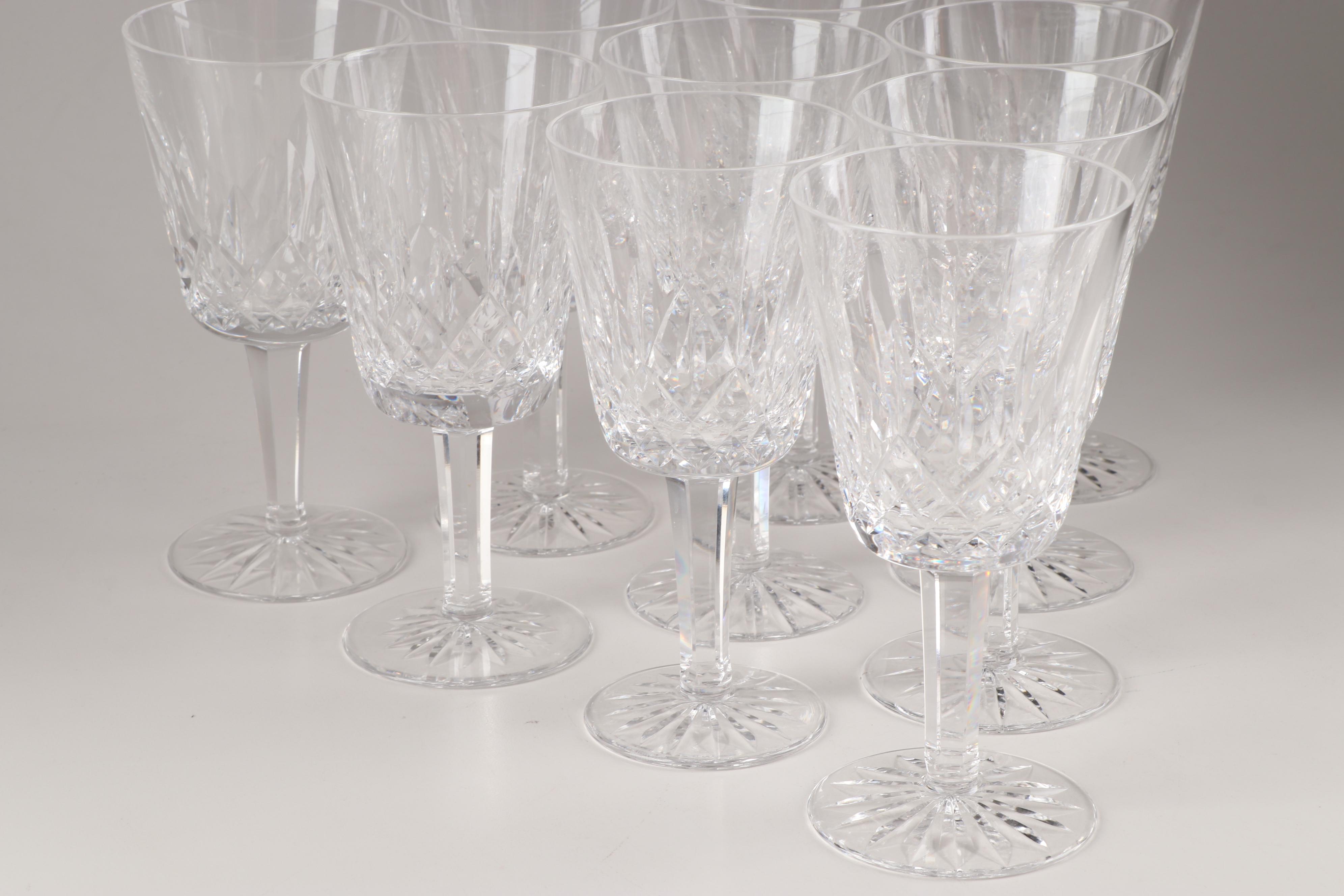 Waterford "Lismore" Crystal Water Goblets