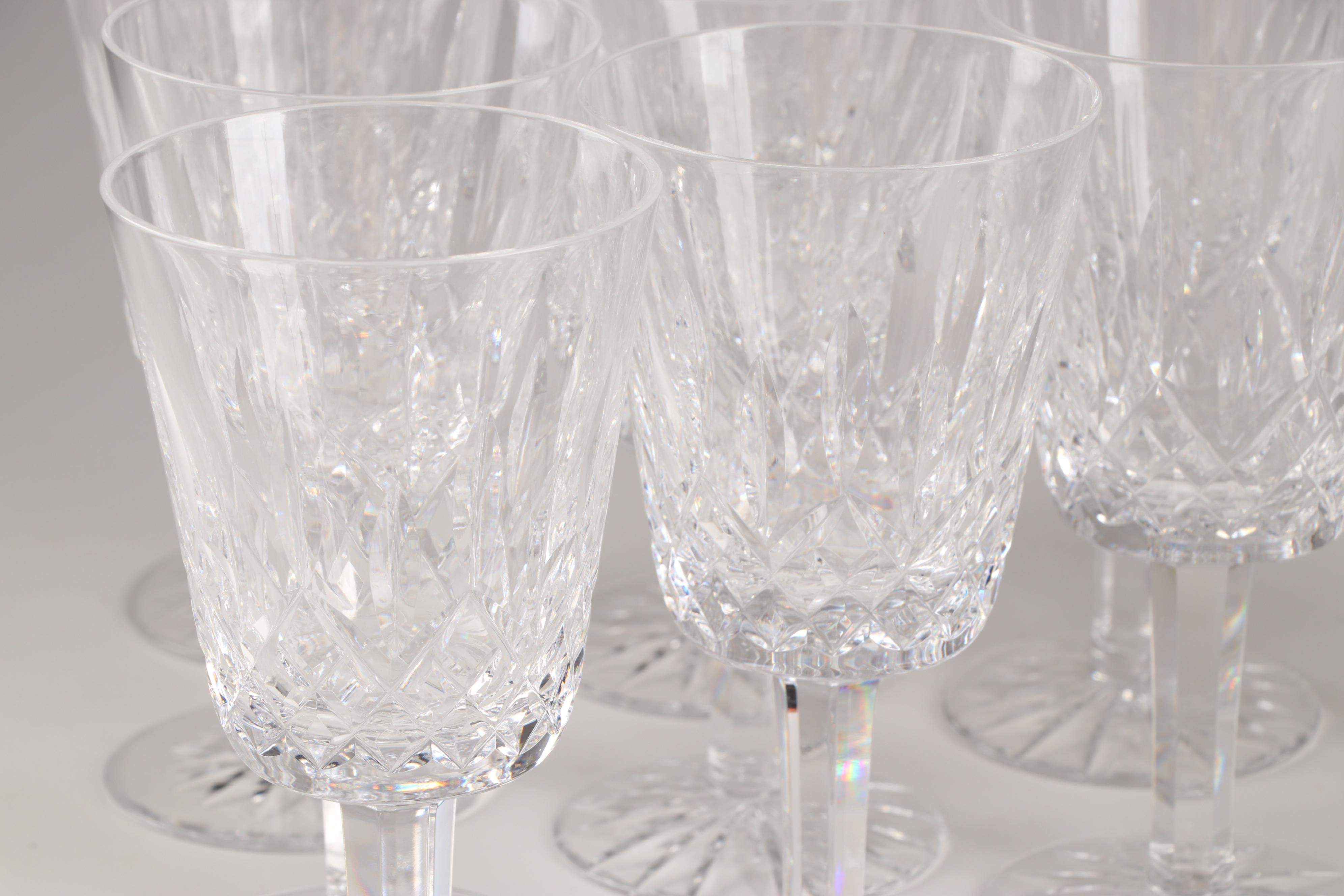 Waterford "Lismore" Crystal Water Goblets