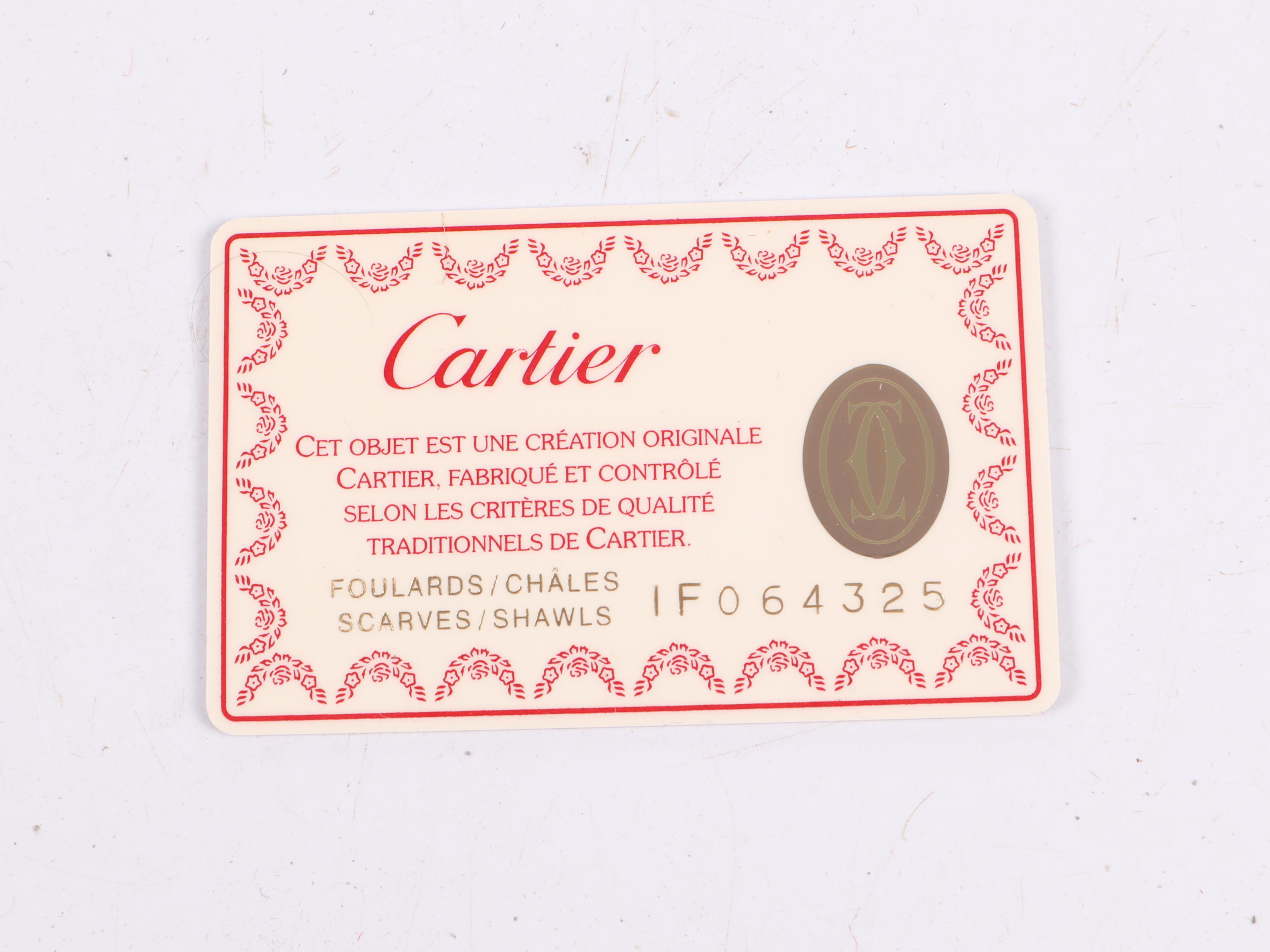 Cartier Paris Red Silk Scarf with Leopard Motif