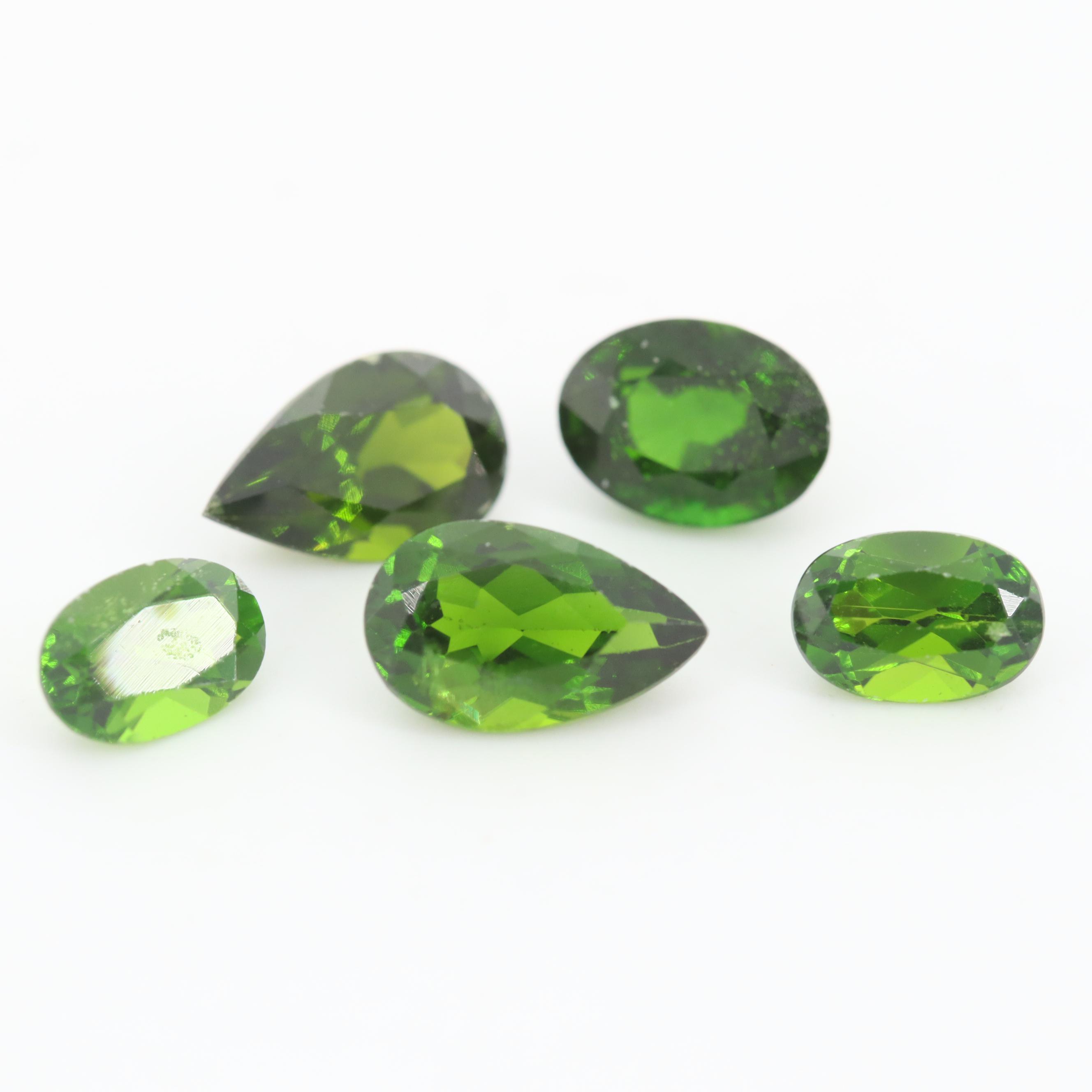 Loose 4.02 CTW Chrome Diopside Stones