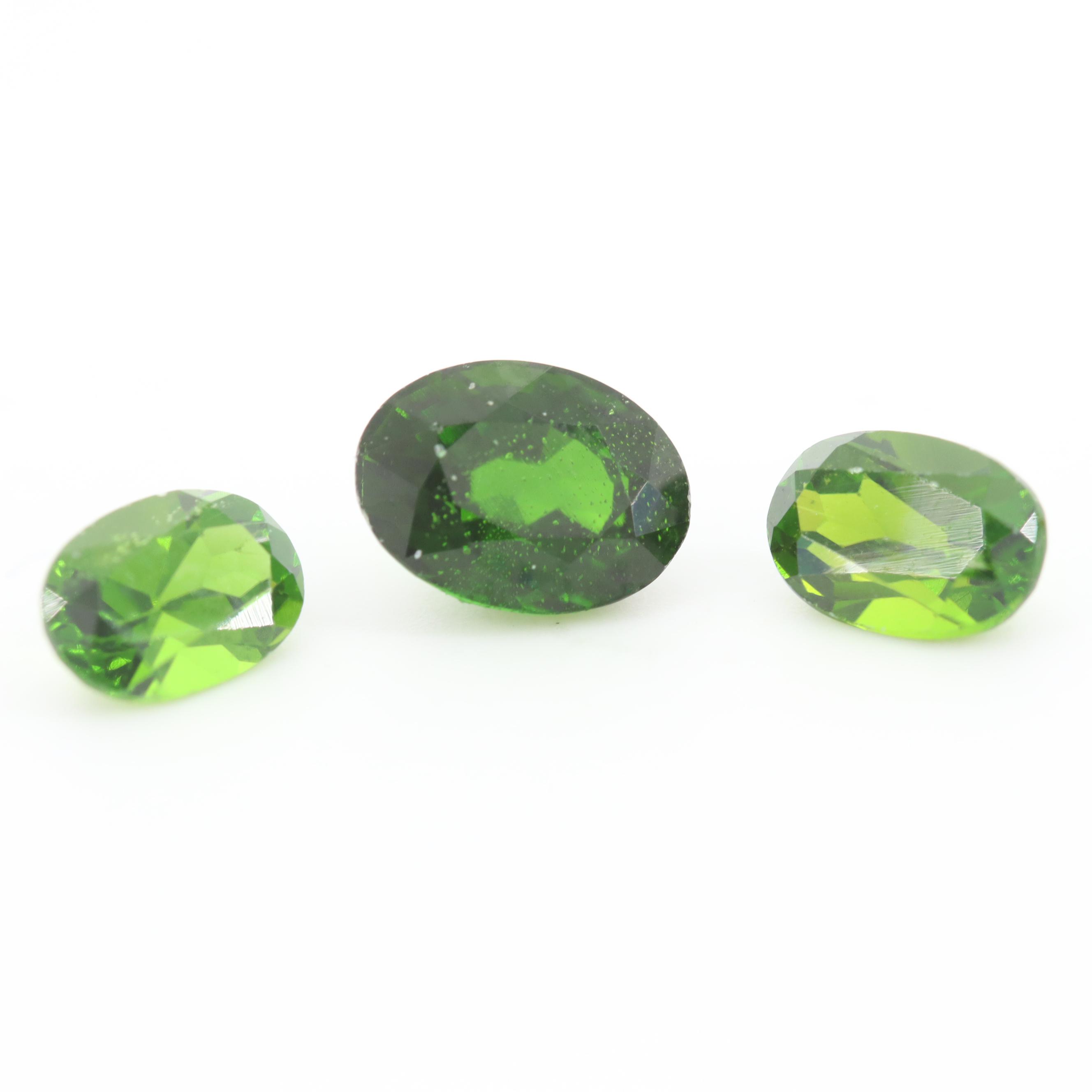 Loose 4.02 CTW Chrome Diopside Stones
