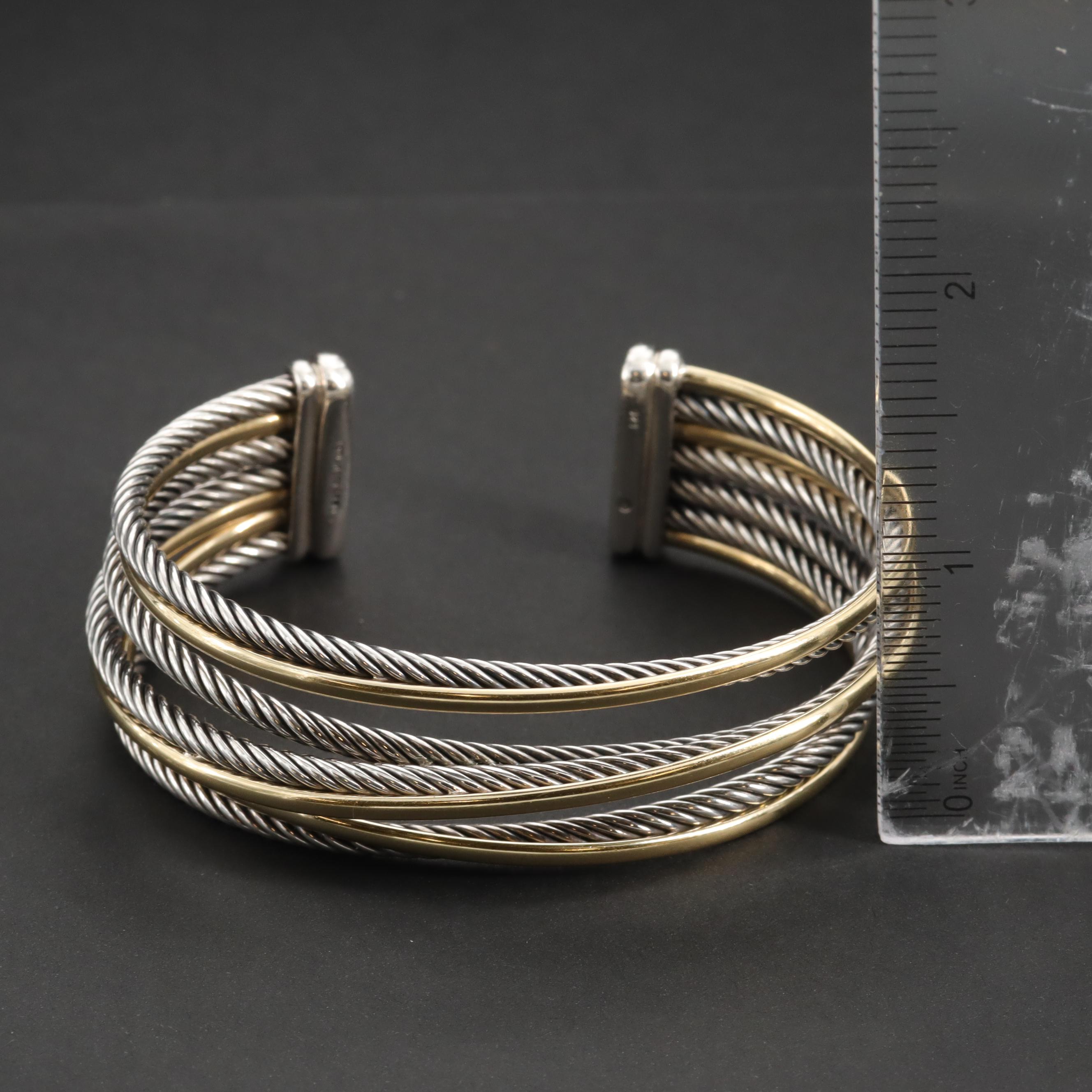 David Yurman Sterling Silver Crossover Cuff Bracelet