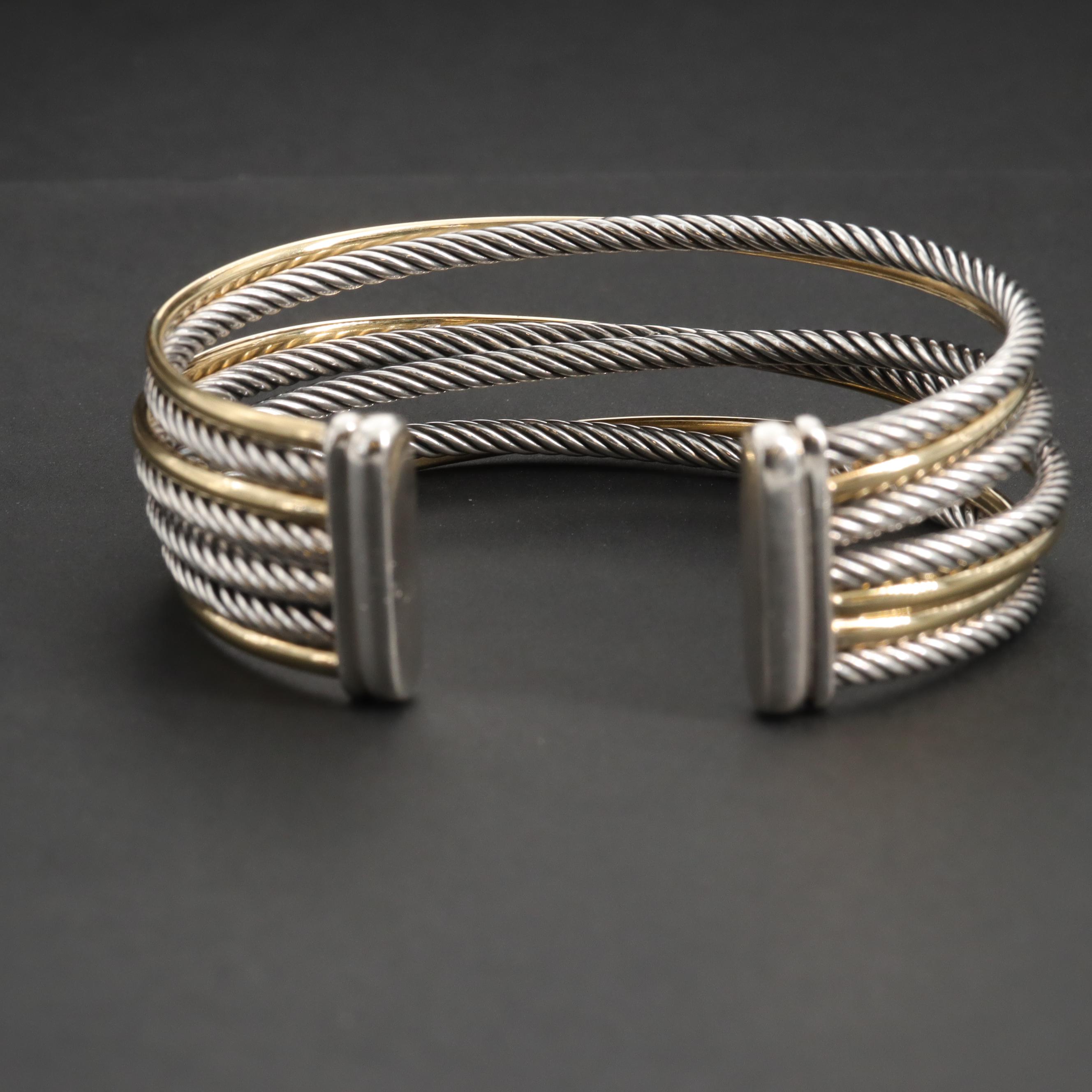 David Yurman Sterling Silver Crossover Cuff Bracelet