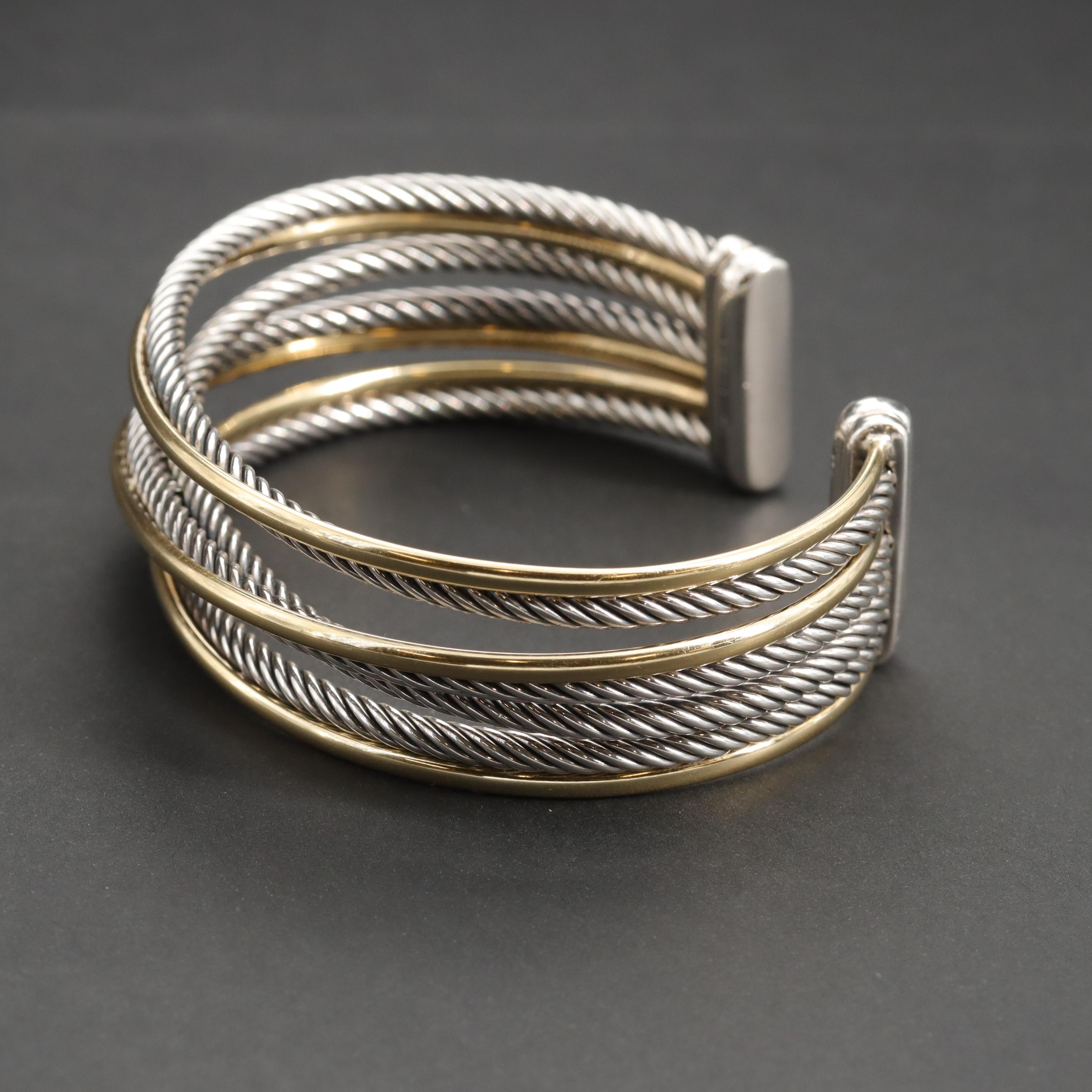 David Yurman Sterling Silver Crossover Cuff Bracelet