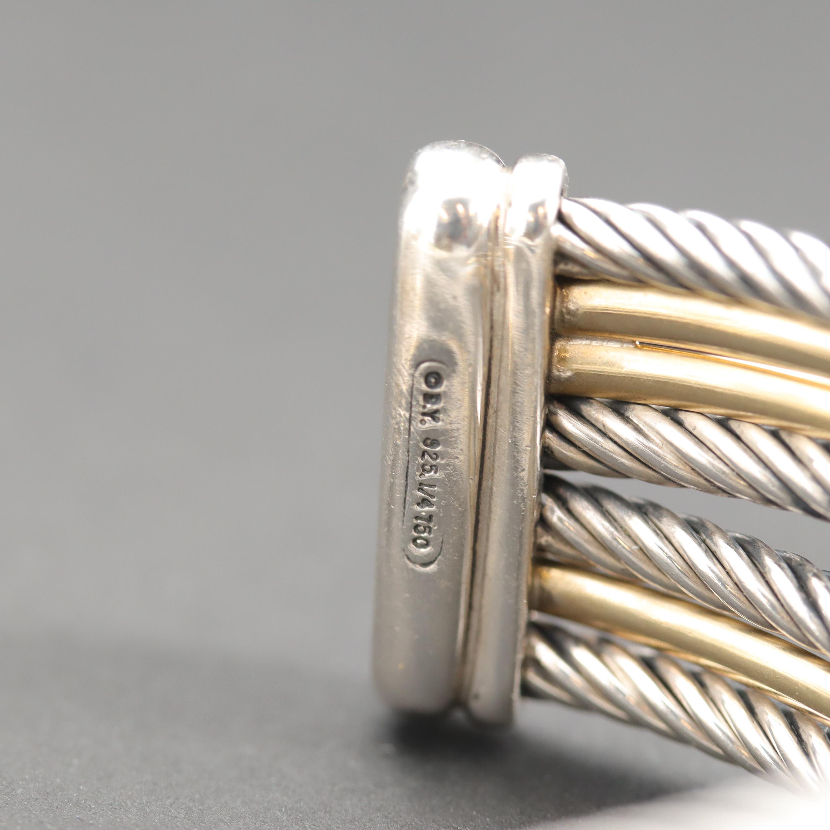 David Yurman Sterling Silver Crossover Cuff Bracelet