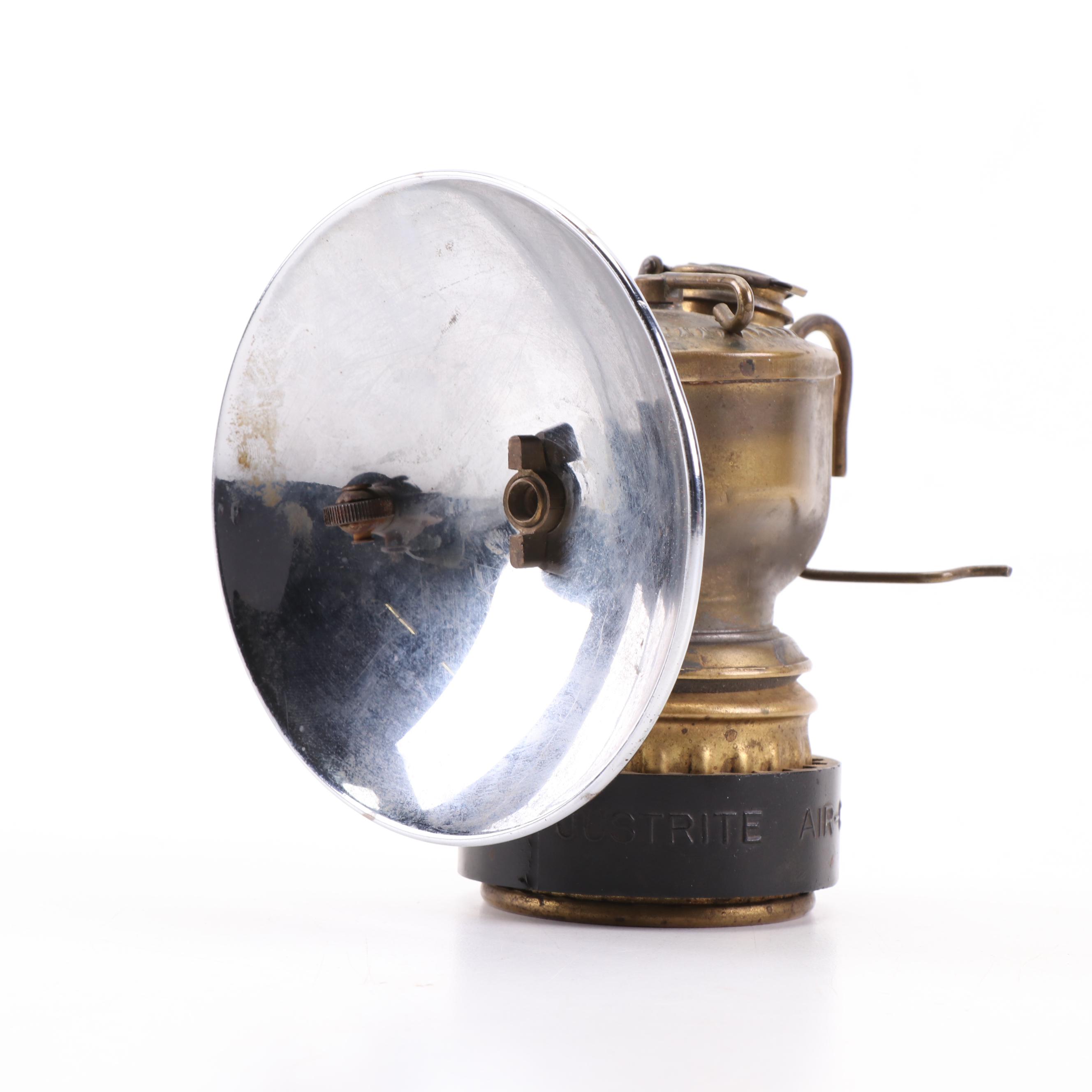 Justrite Areamlined Miner's Carbide Lamp, 1930s