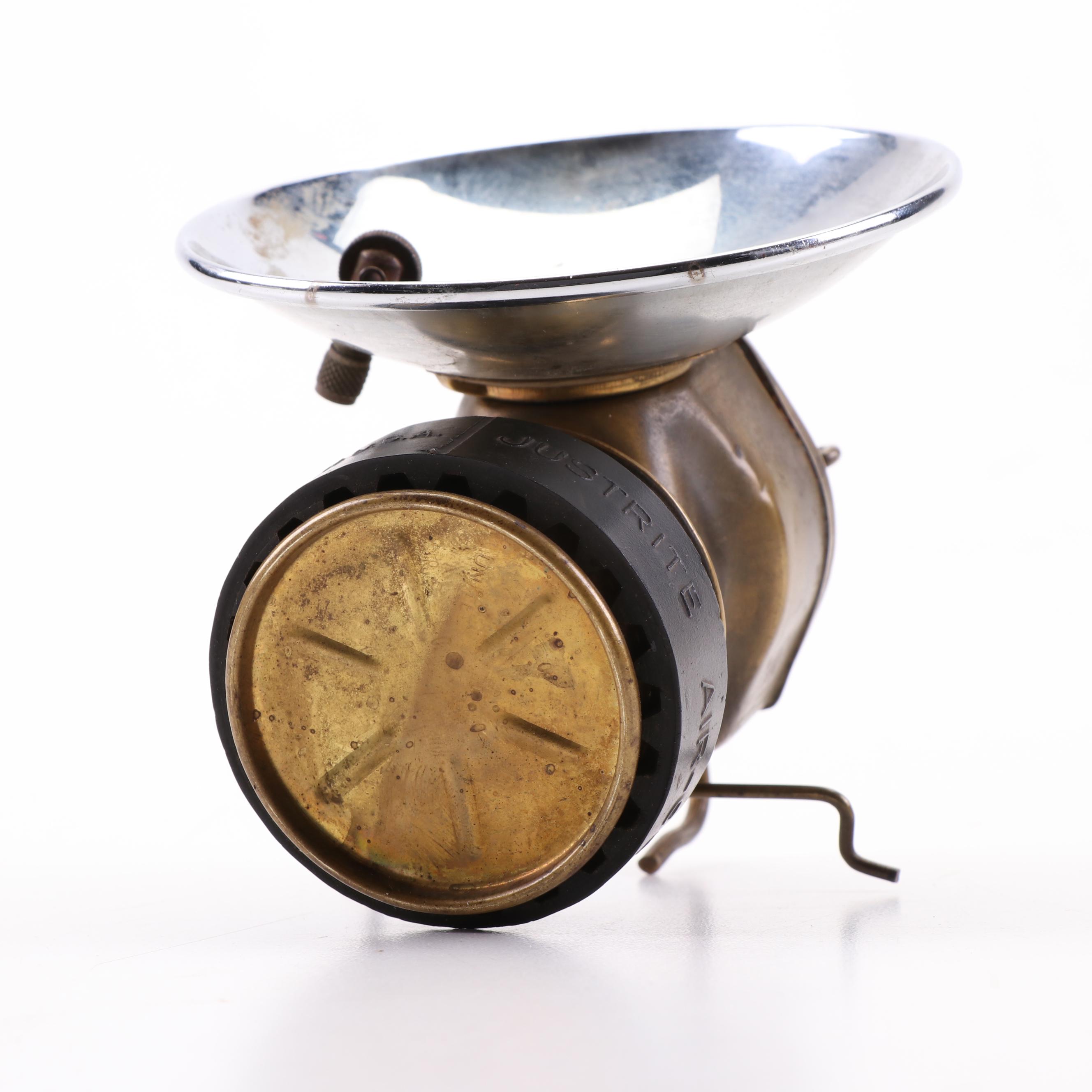 Justrite Areamlined Miner's Carbide Lamp, 1930s