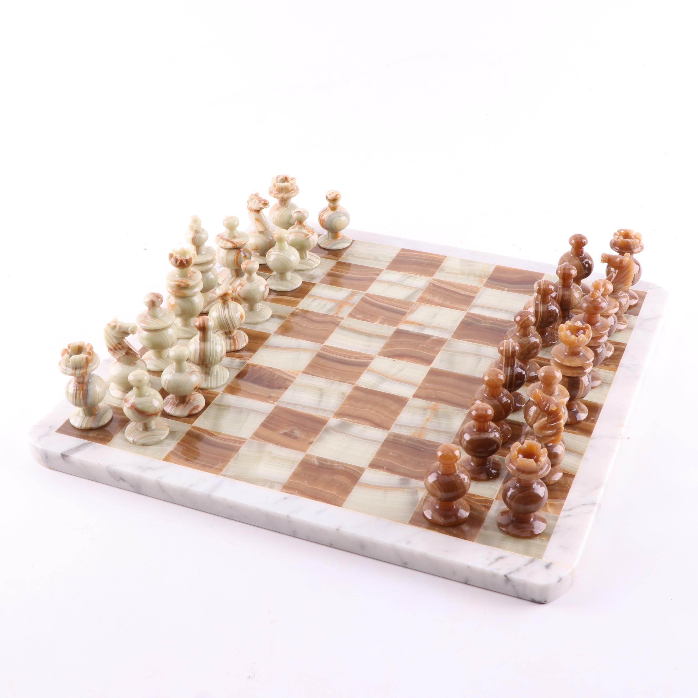 Agate and Marble Chess Set