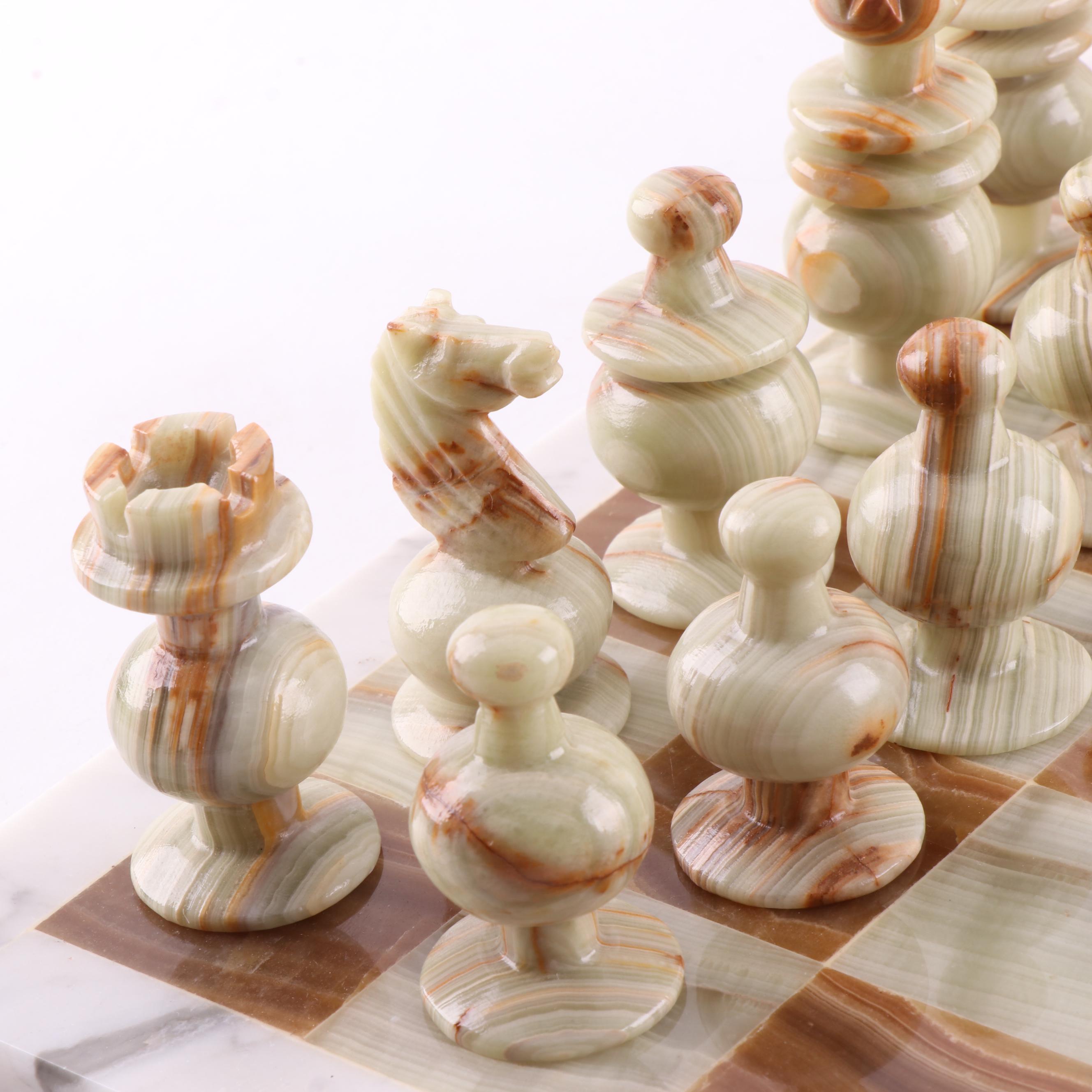 Agate and Marble Chess Set