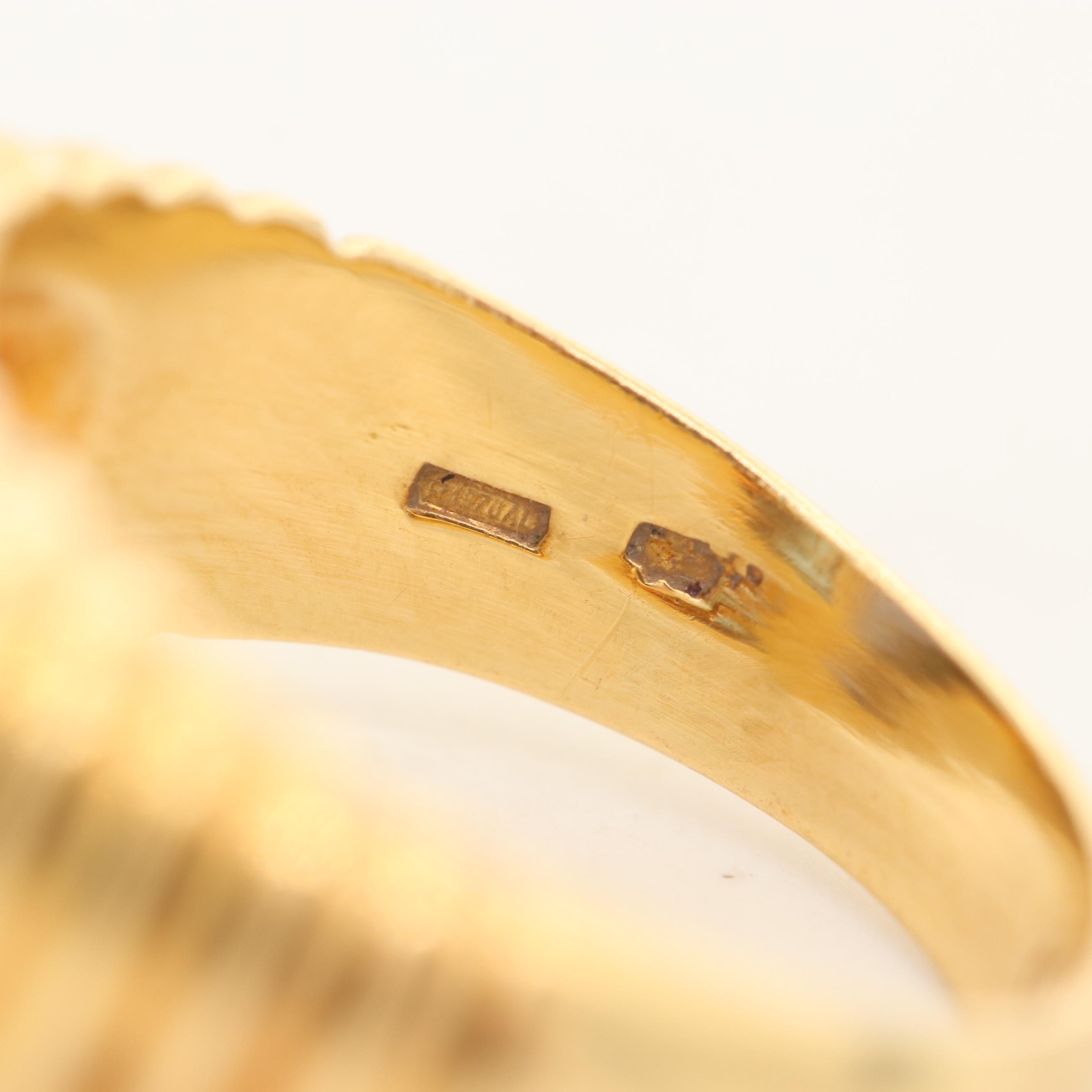 Bulgari "Doppio Tondo" 18K Yellow Gold Iolite and Topaz Ring