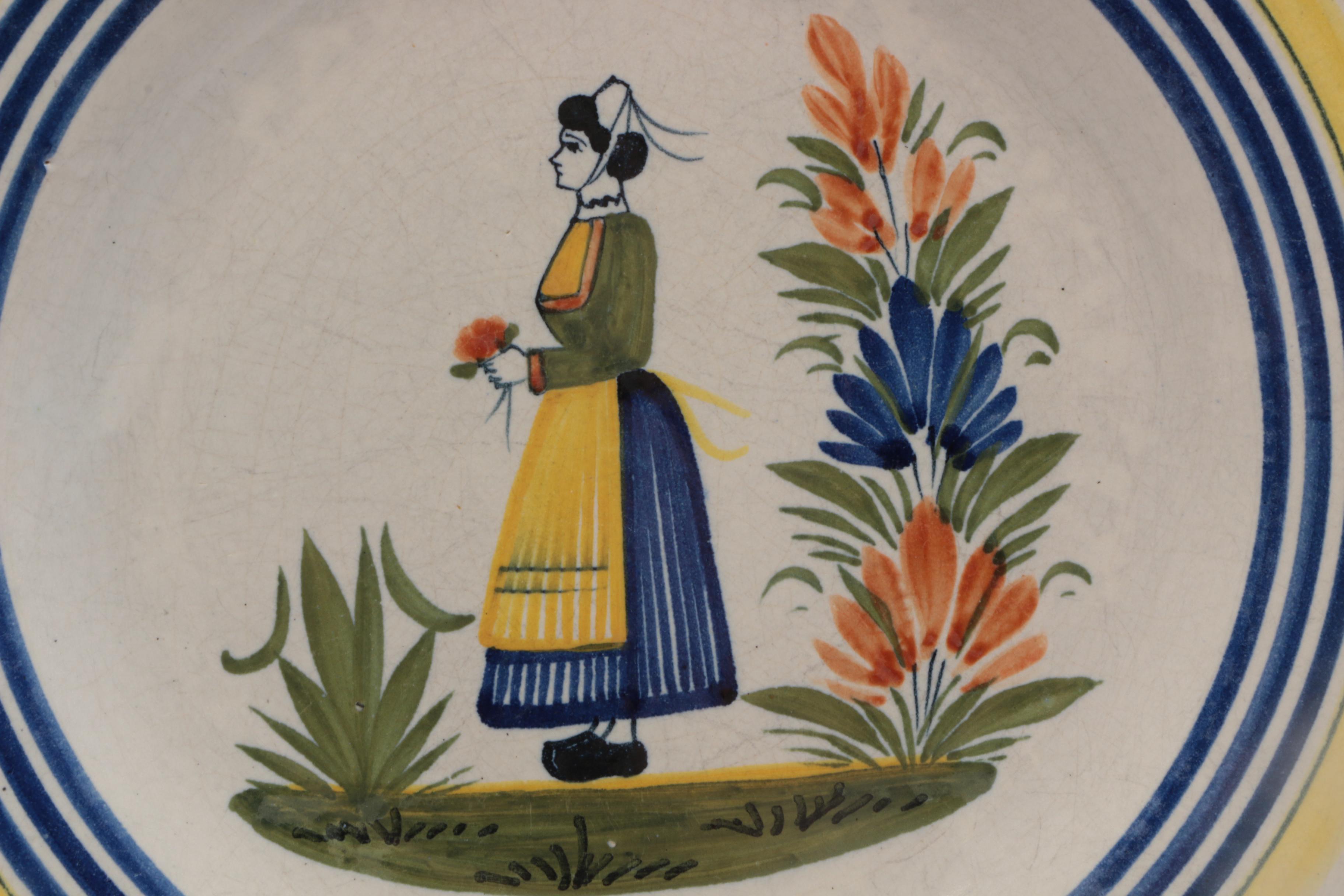 Henriot Quimper French Serveware and Tableware Including Tureen