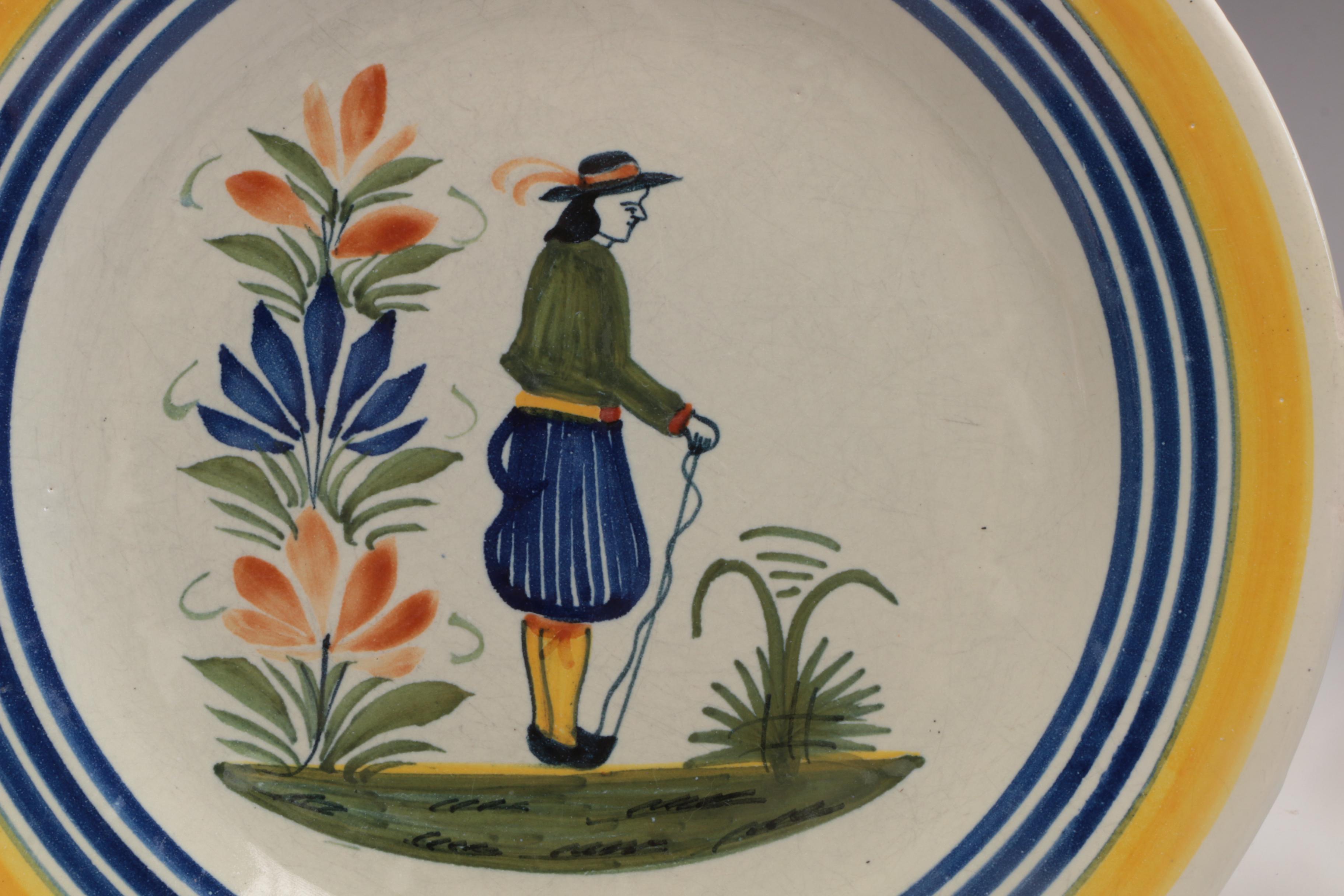 Henriot Quimper French Serveware and Tableware Including Tureen